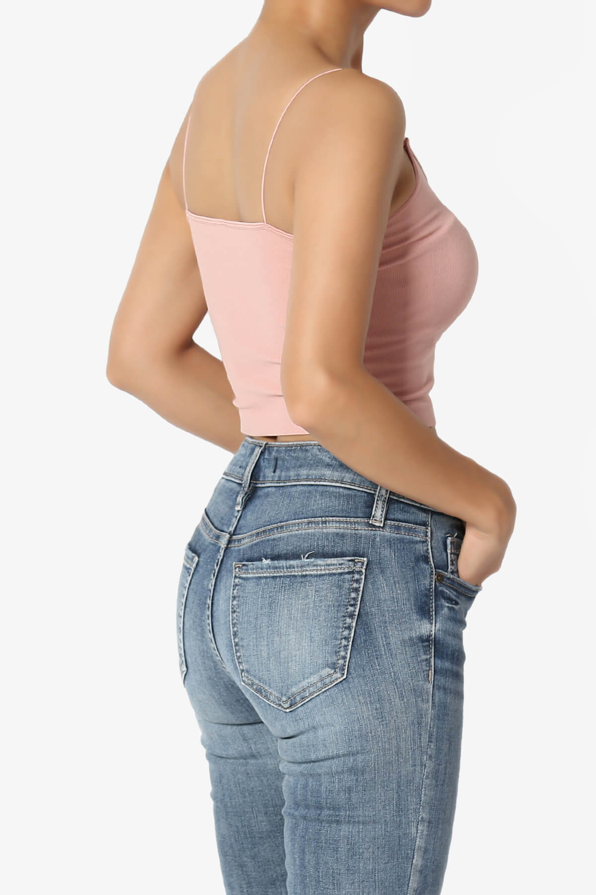 Aced Skinny Strap Ribbed Seamless Bra Cami DUSTY MAUVE_4