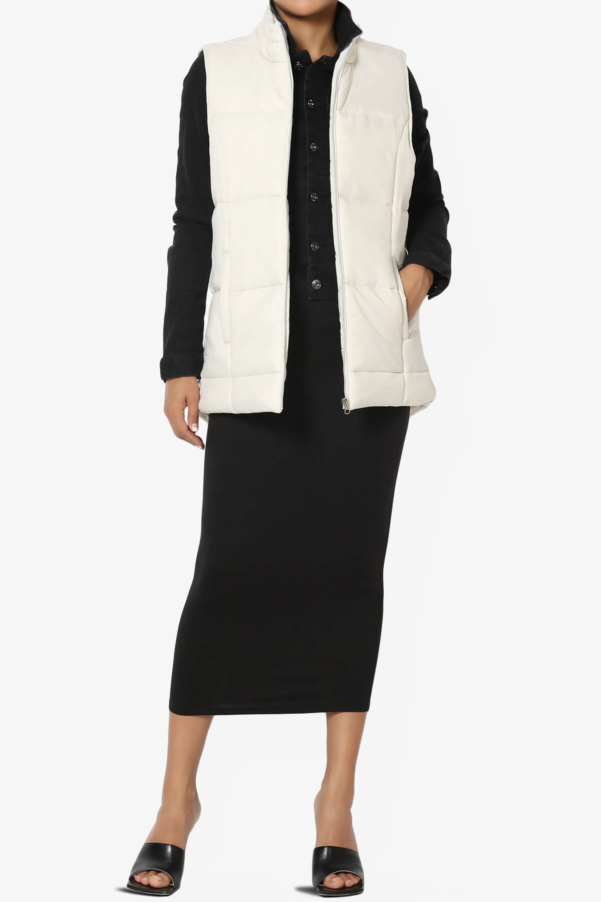 Anders Quilted Padded Vest Gilet PLUS BONE_6