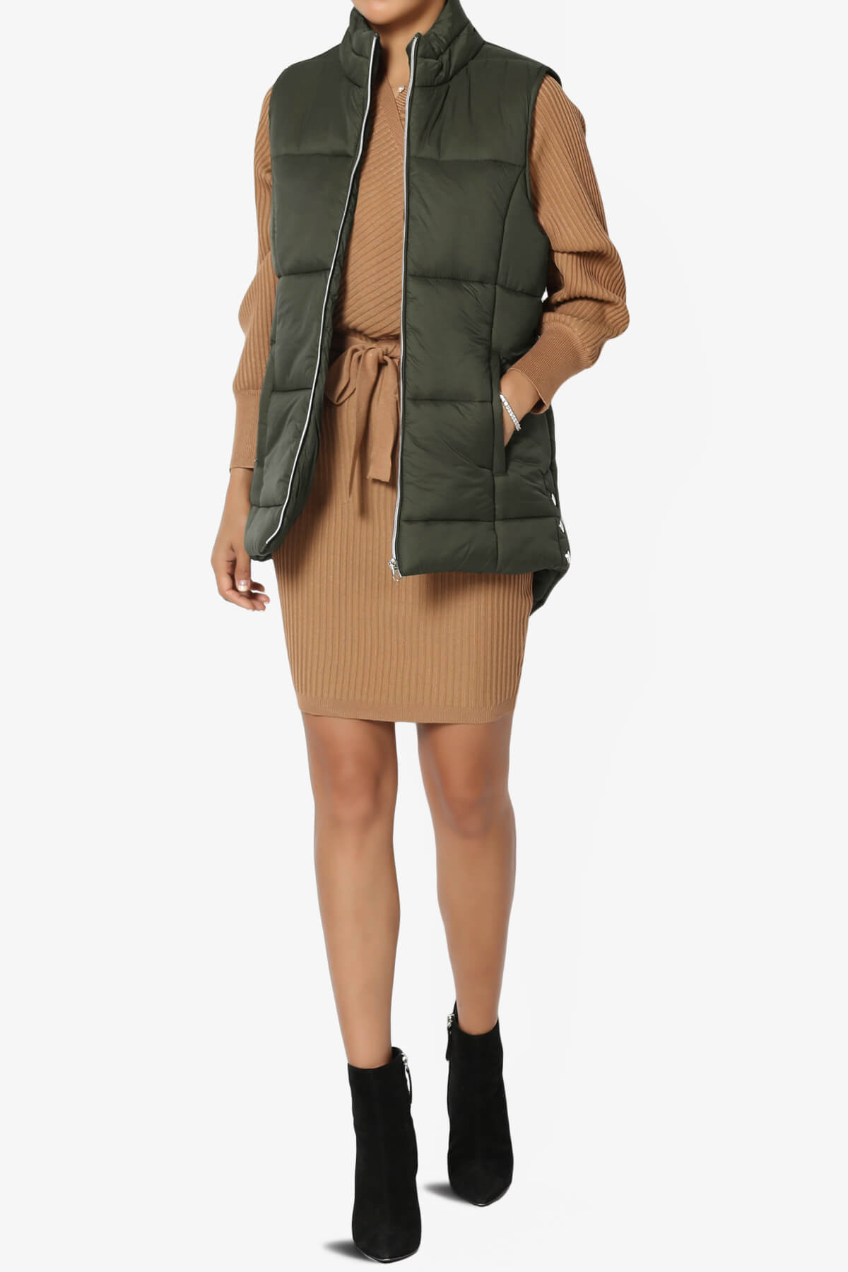 Anders Quilted Padded Vest Gilet PLUS OLIVE_6