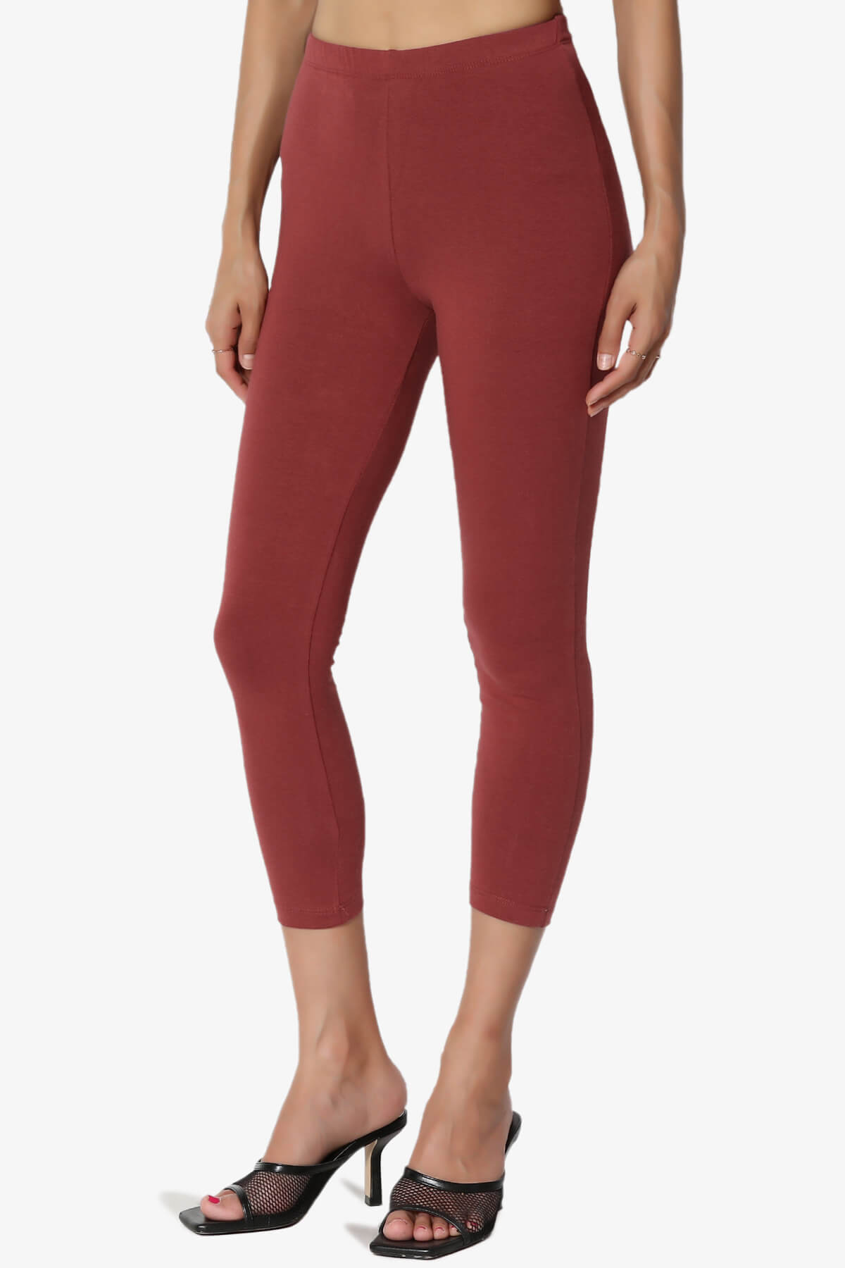 Ansley Luxe Cotton Capri Leggings BRICK_3