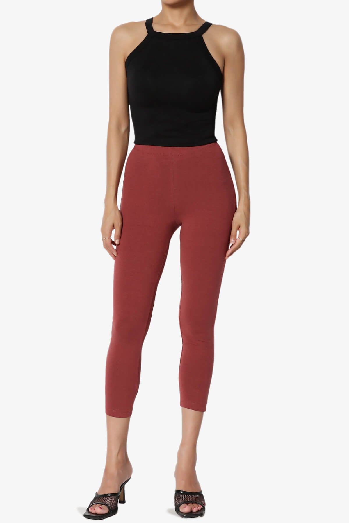 Ansley Luxe Cotton Capri Leggings BRICK_6