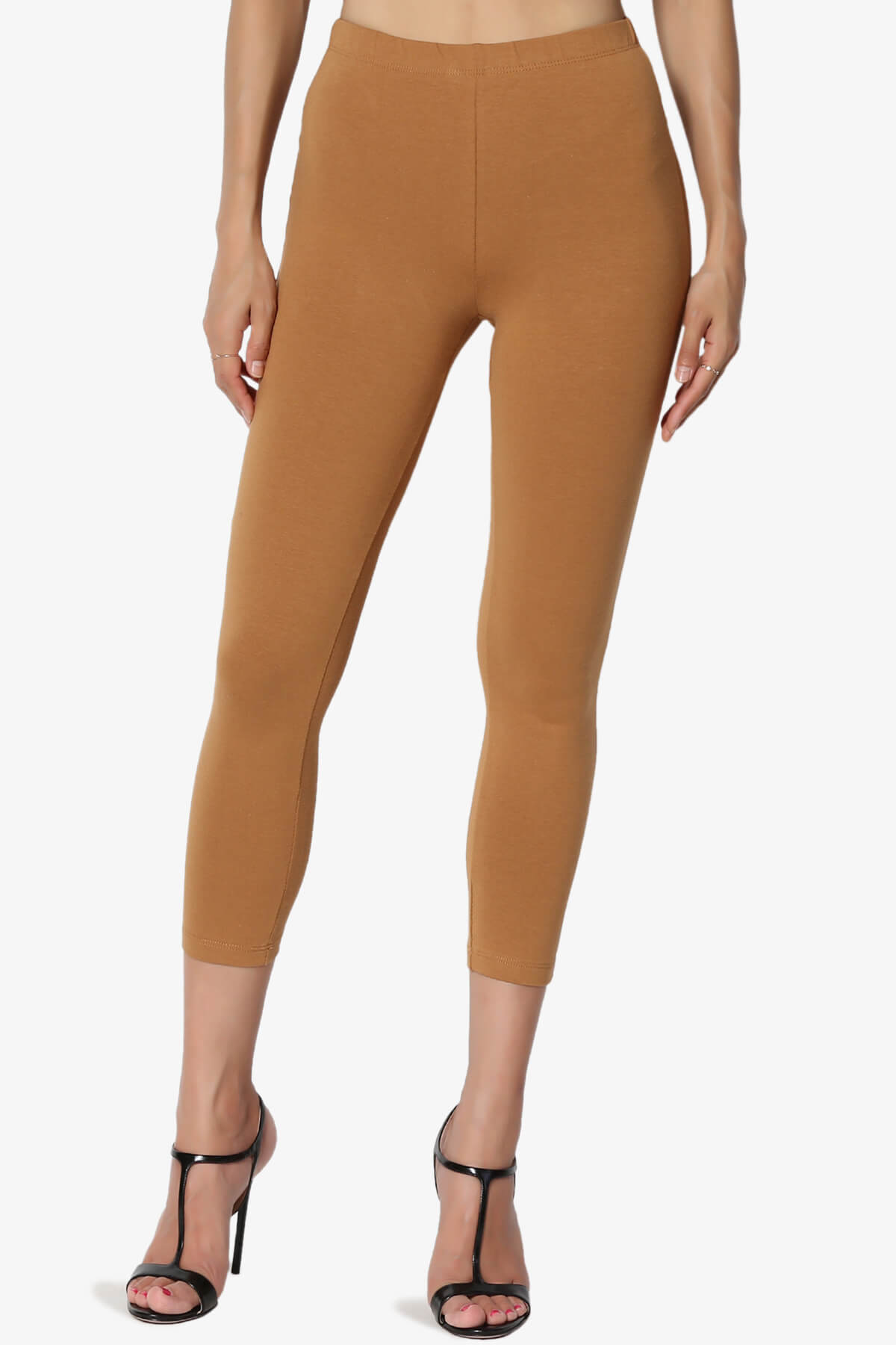 Ansley Luxe Cotton Capri Leggings COFFEE_1