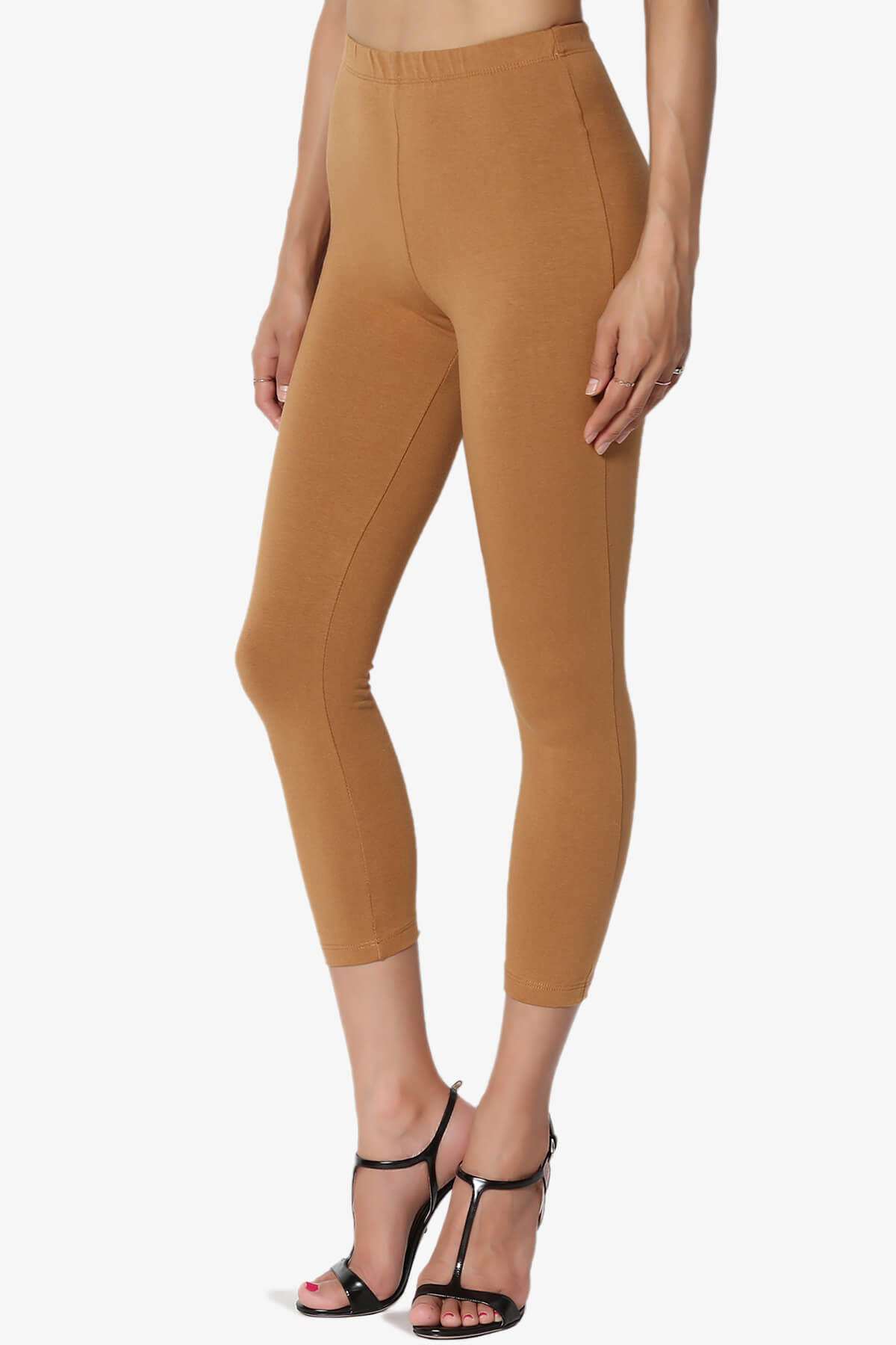 Ansley Luxe Cotton Capri Leggings COFFEE_3