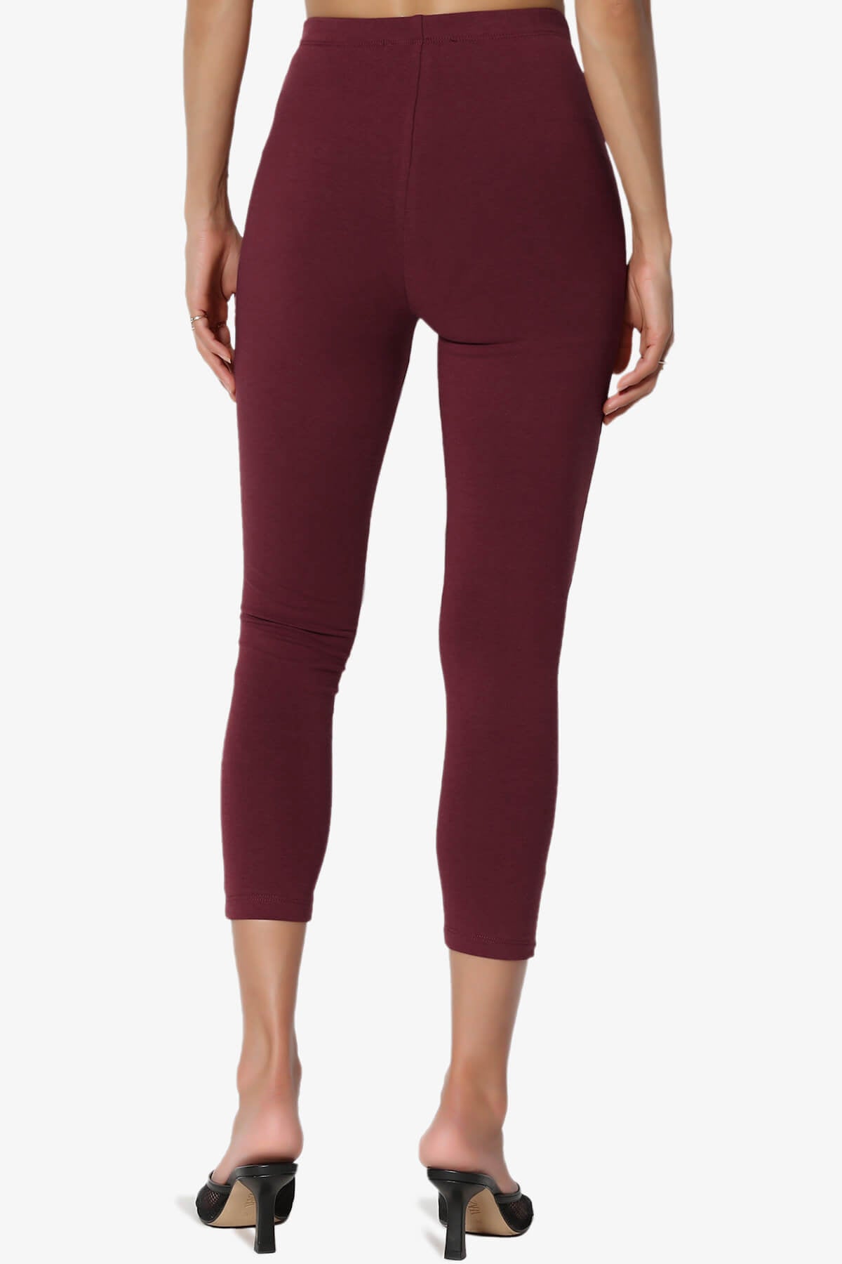 Ansley Luxe Cotton Capri Leggings DARK BURGUNDY_2