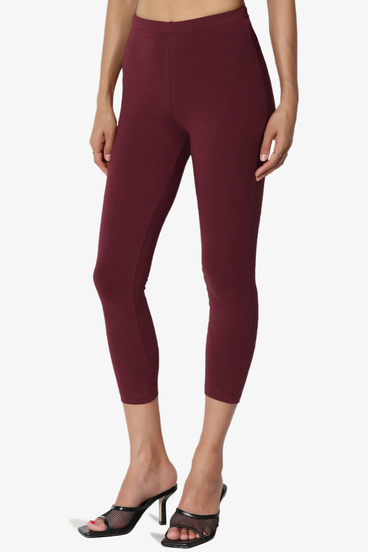 Ansley Luxe Cotton Capri Leggings DARK BURGUNDY_3