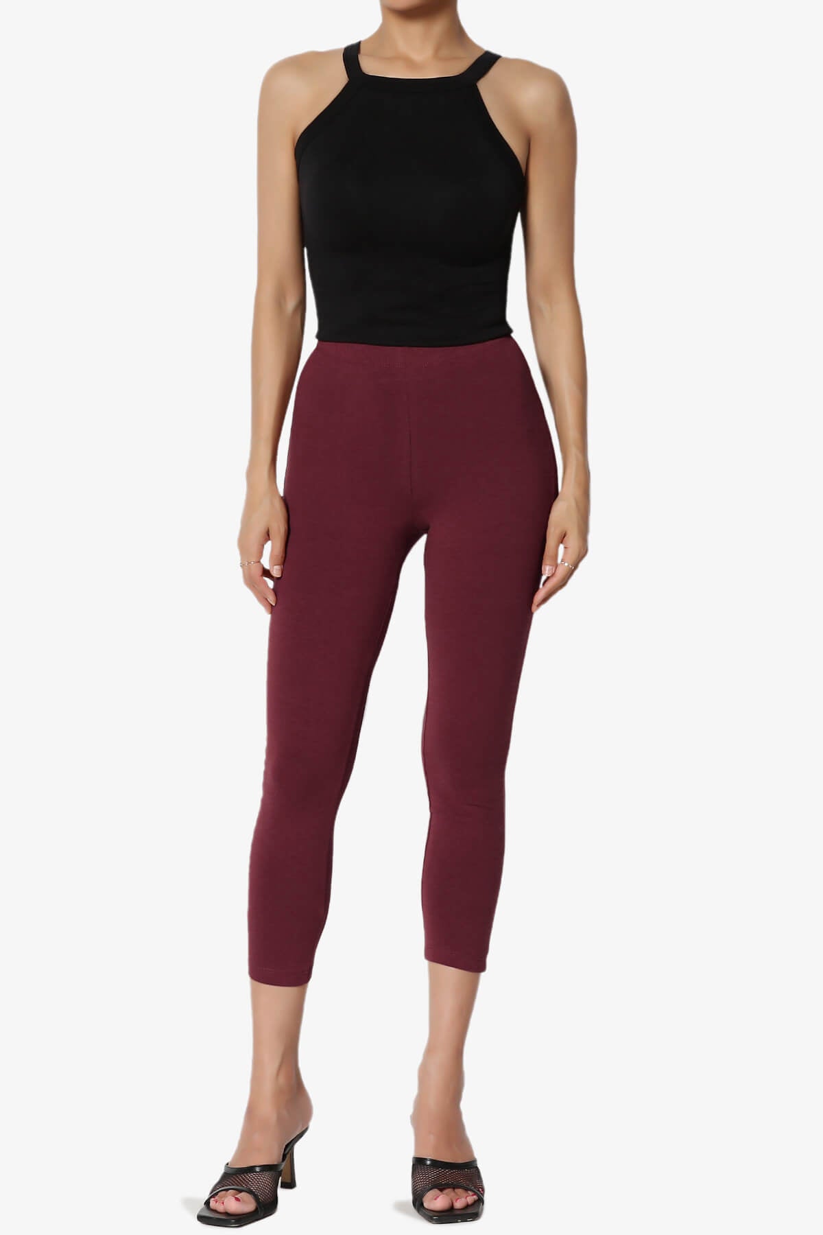 Ansley Luxe Cotton Capri Leggings DARK BURGUNDY_6