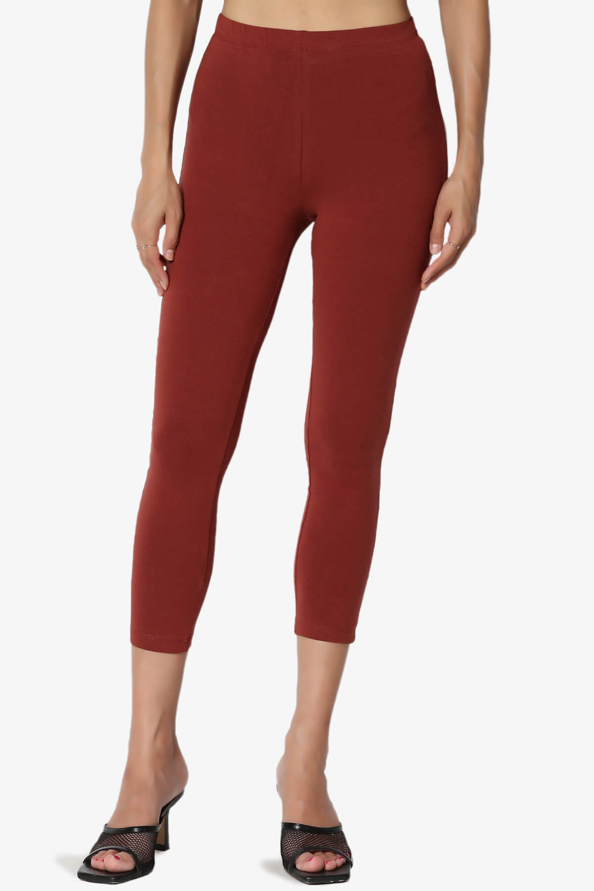 Ansley Luxe Cotton Capri Leggings DARK RUST_1
