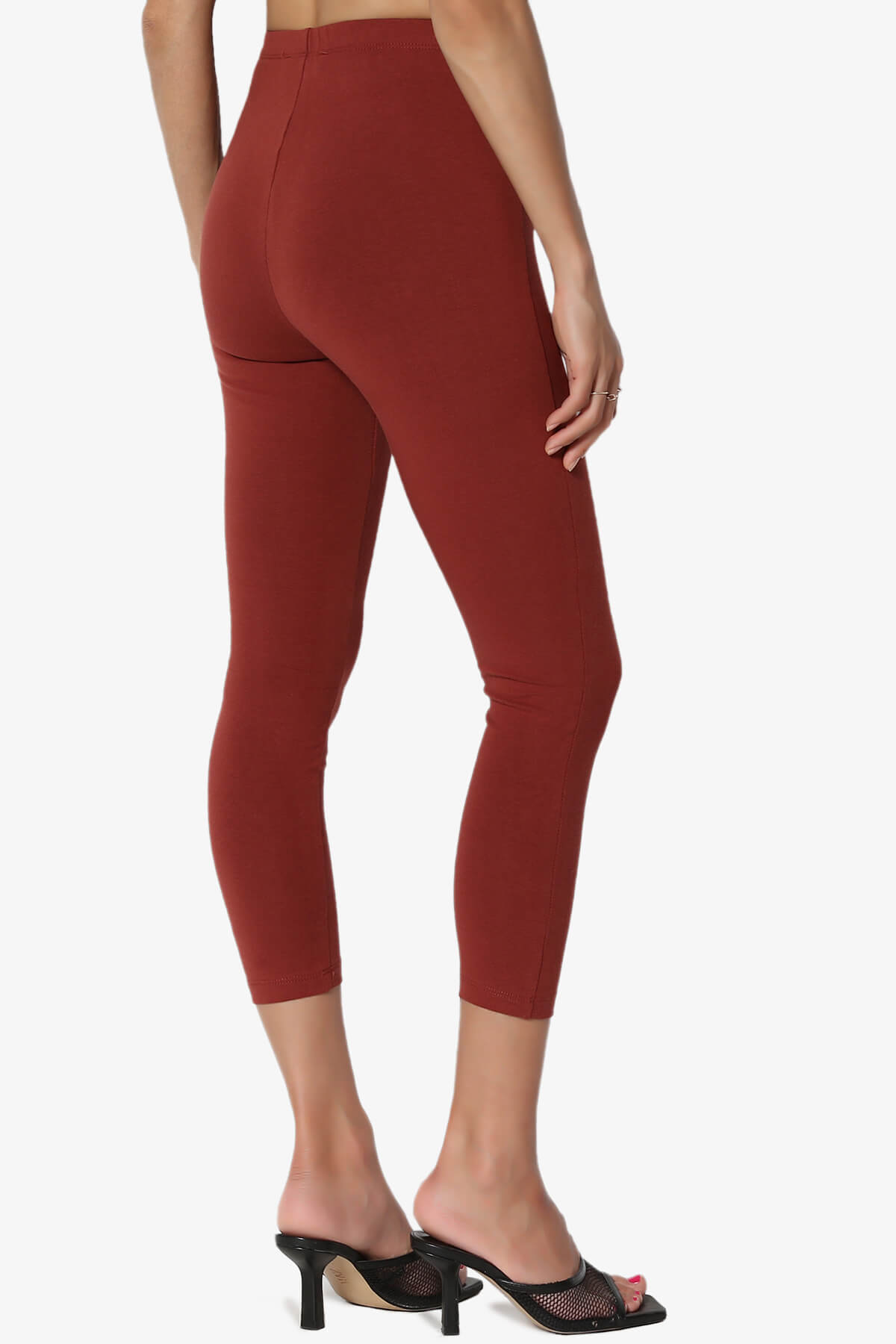 Ansley Luxe Cotton Capri Leggings DARK RUST_4