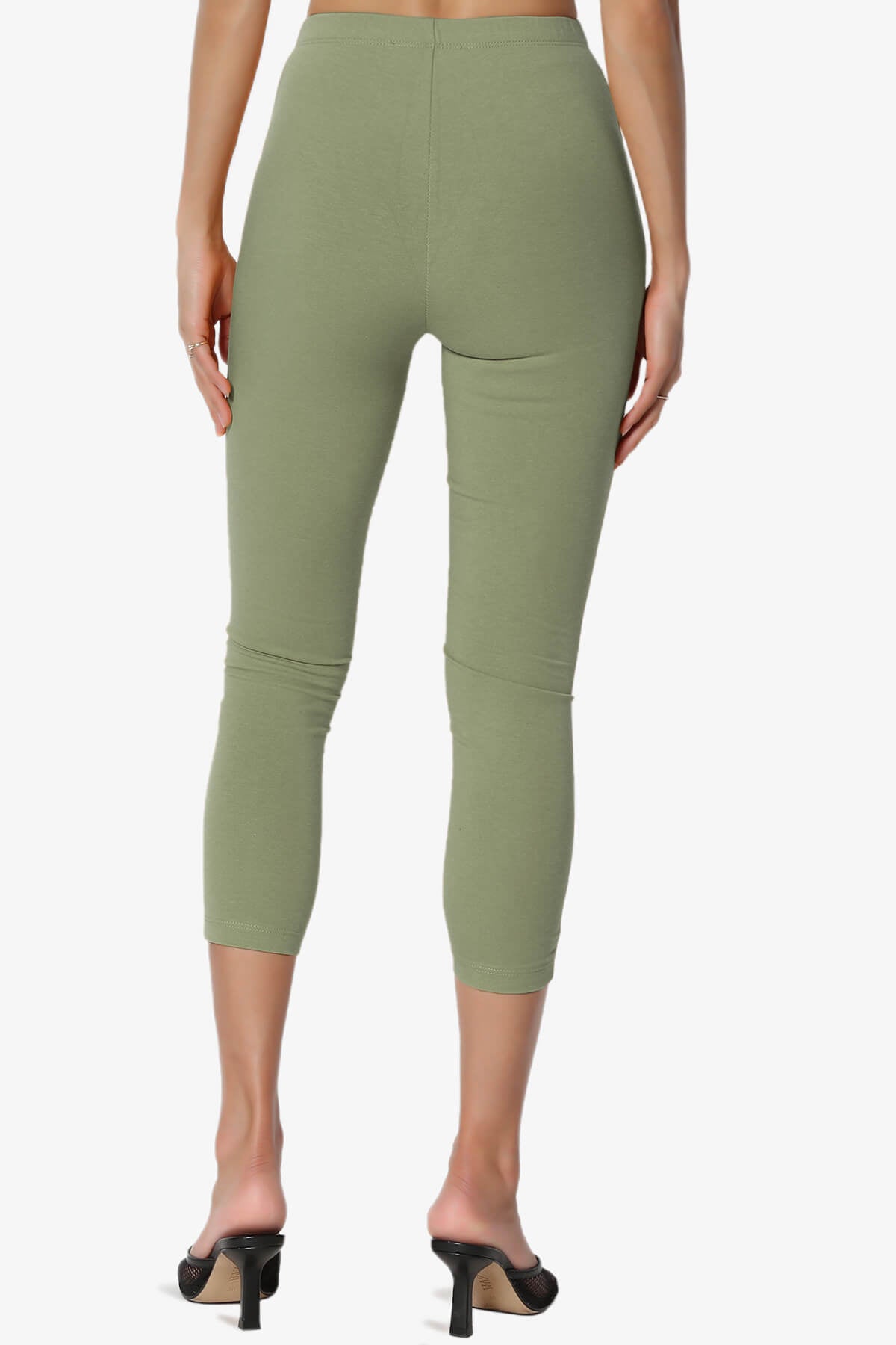 Ansley Luxe Cotton Capri Leggings DUSTY OLIVE_2