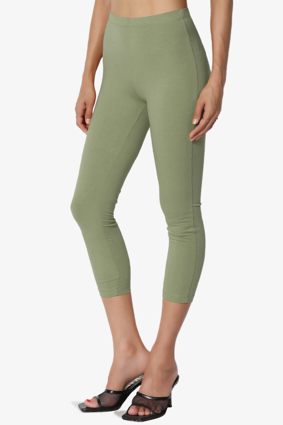 Ansley Luxe Cotton Capri Leggings DUSTY OLIVE_3