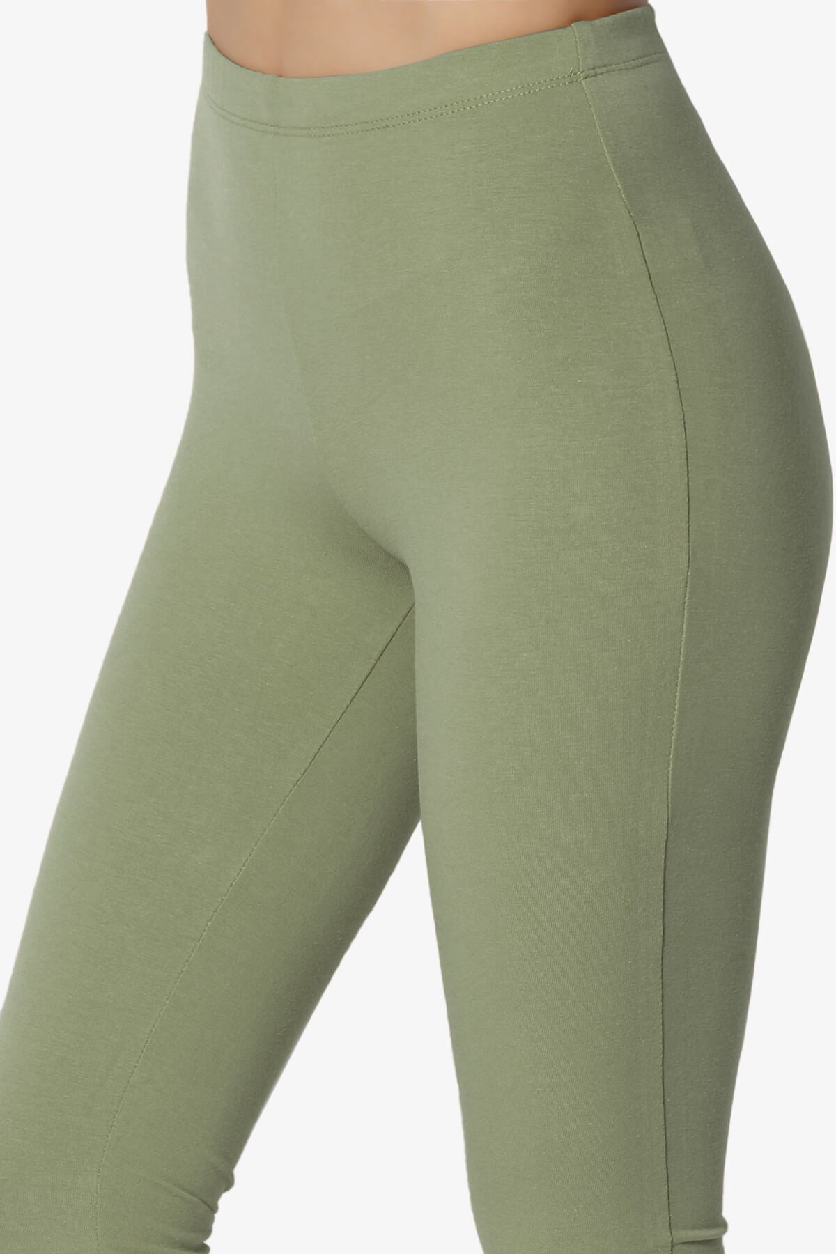 Ansley Luxe Cotton Capri Leggings DUSTY OLIVE_5