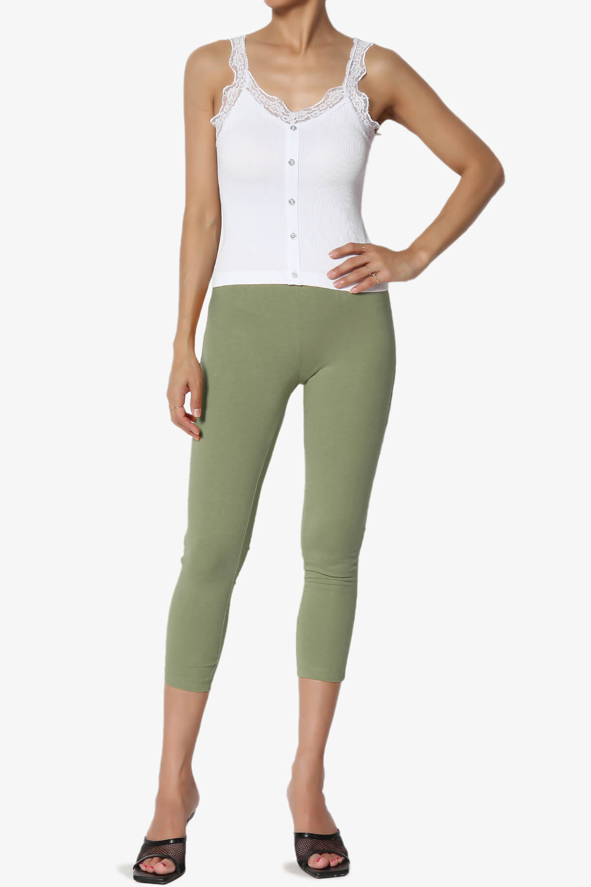 Ansley Luxe Cotton Capri Leggings DUSTY OLIVE_6