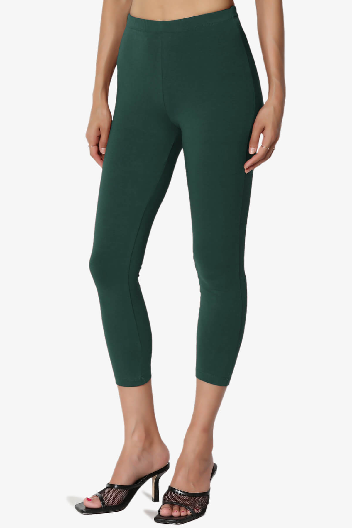 Ansley Luxe Cotton Capri Leggings HUNTER GREEN_3