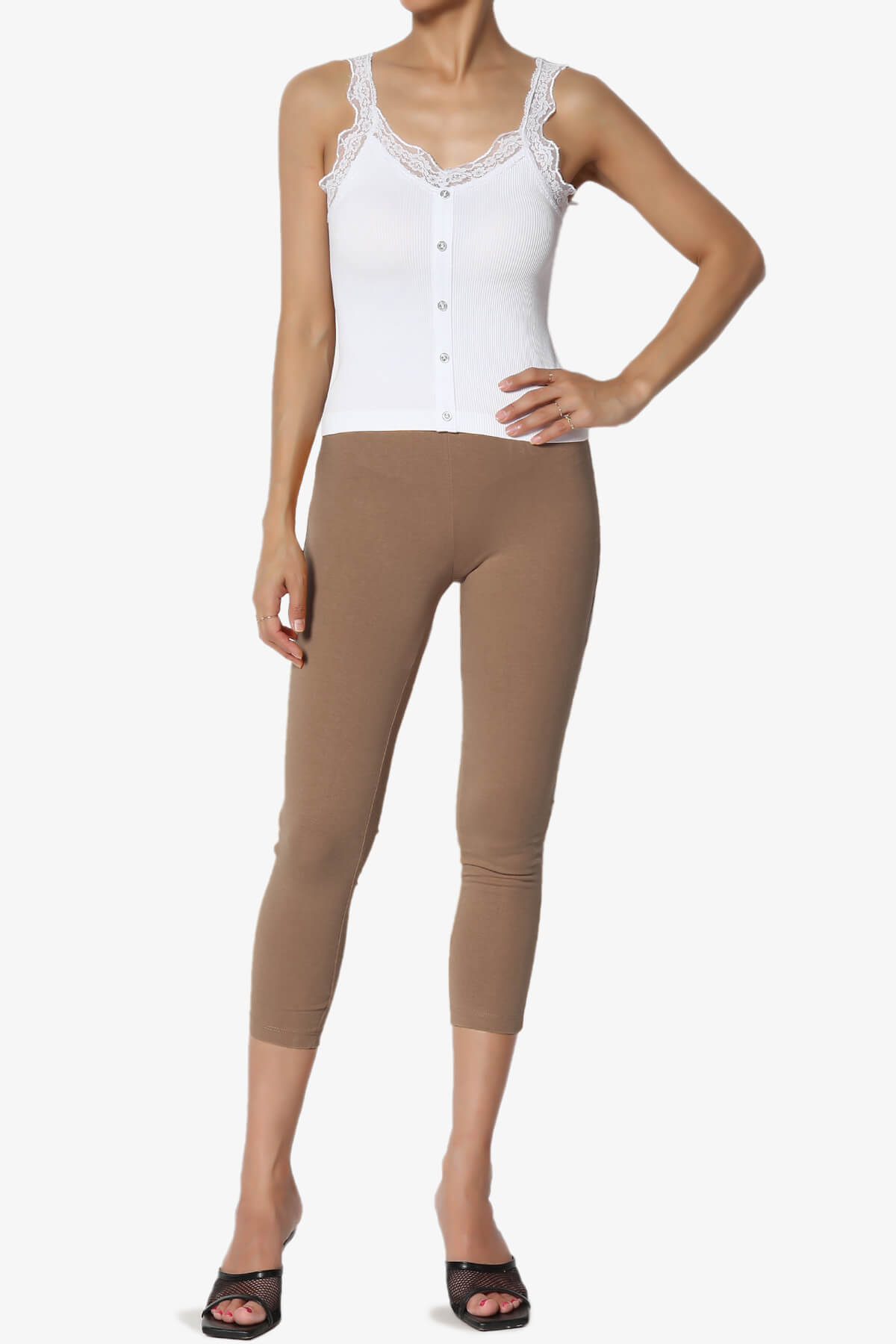 Ansley Luxe Cotton Capri Leggings MOCHA_6