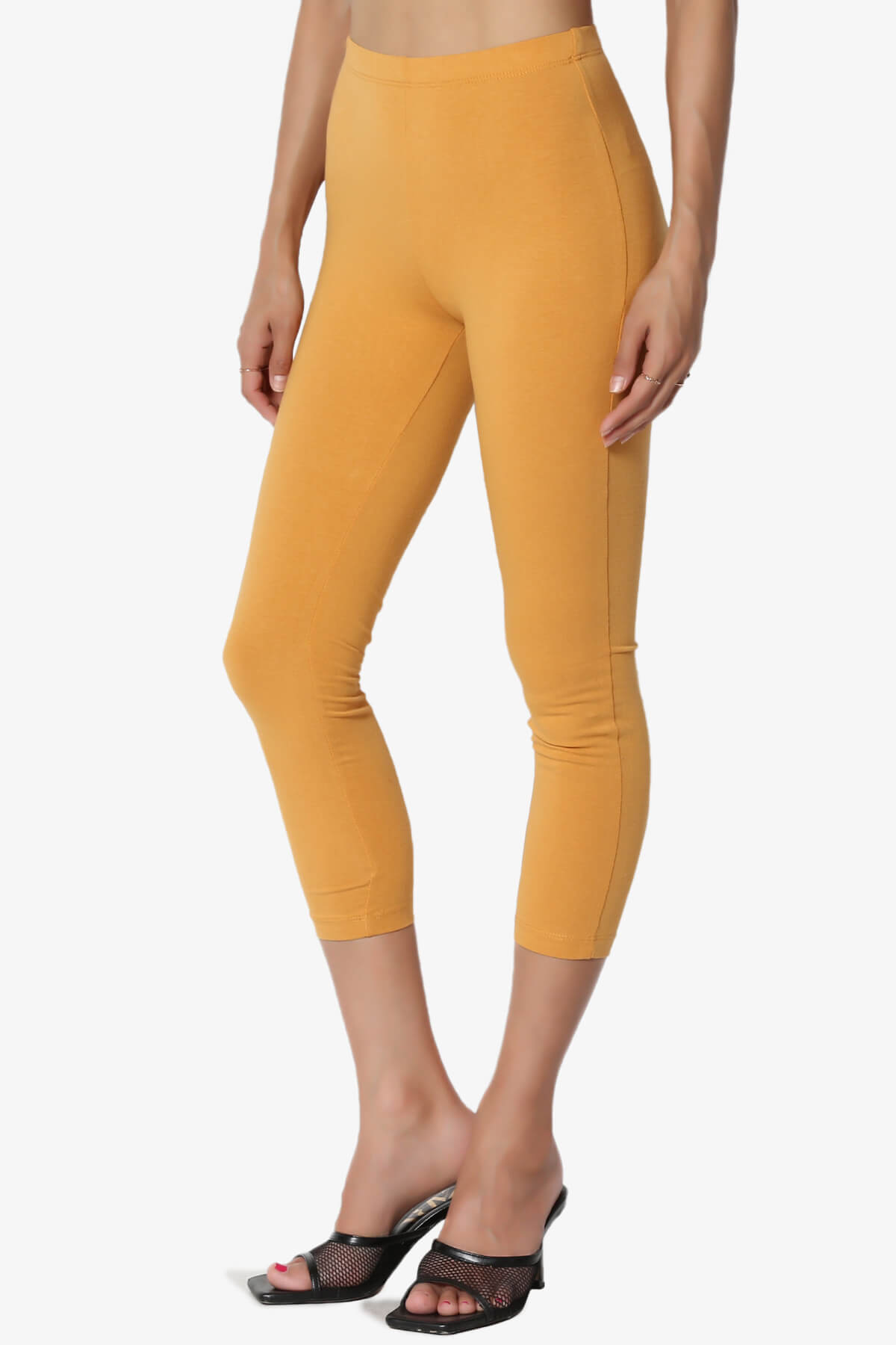 Ansley Luxe Cotton Capri Leggings MUSTARD_3