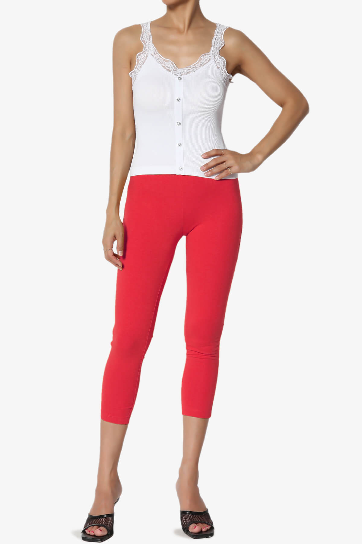 Ansley Luxe Cotton Capri Leggings RED_6