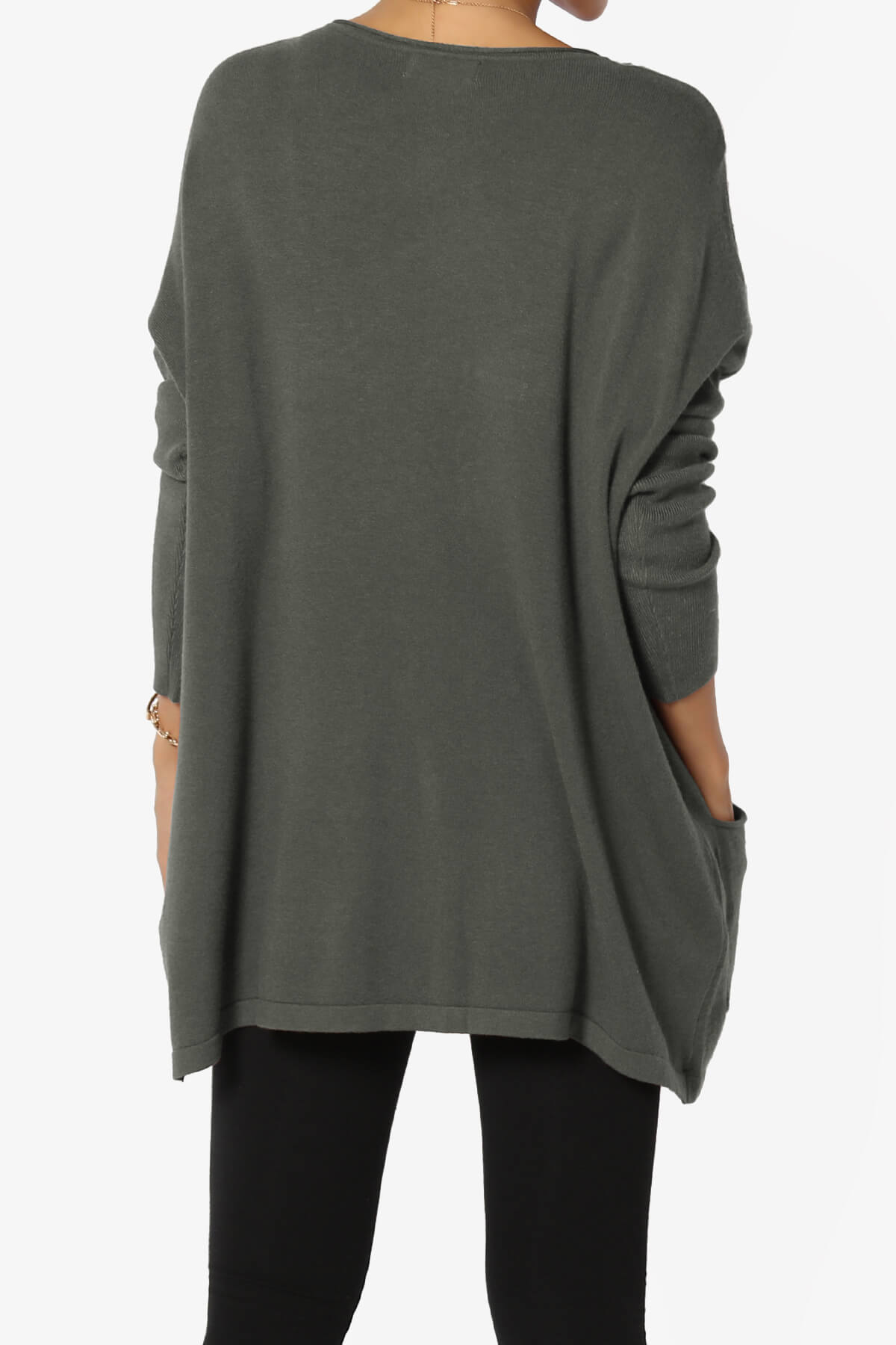 Brendi Super Soft Pocket Oversized Sweater ASH GREY_2