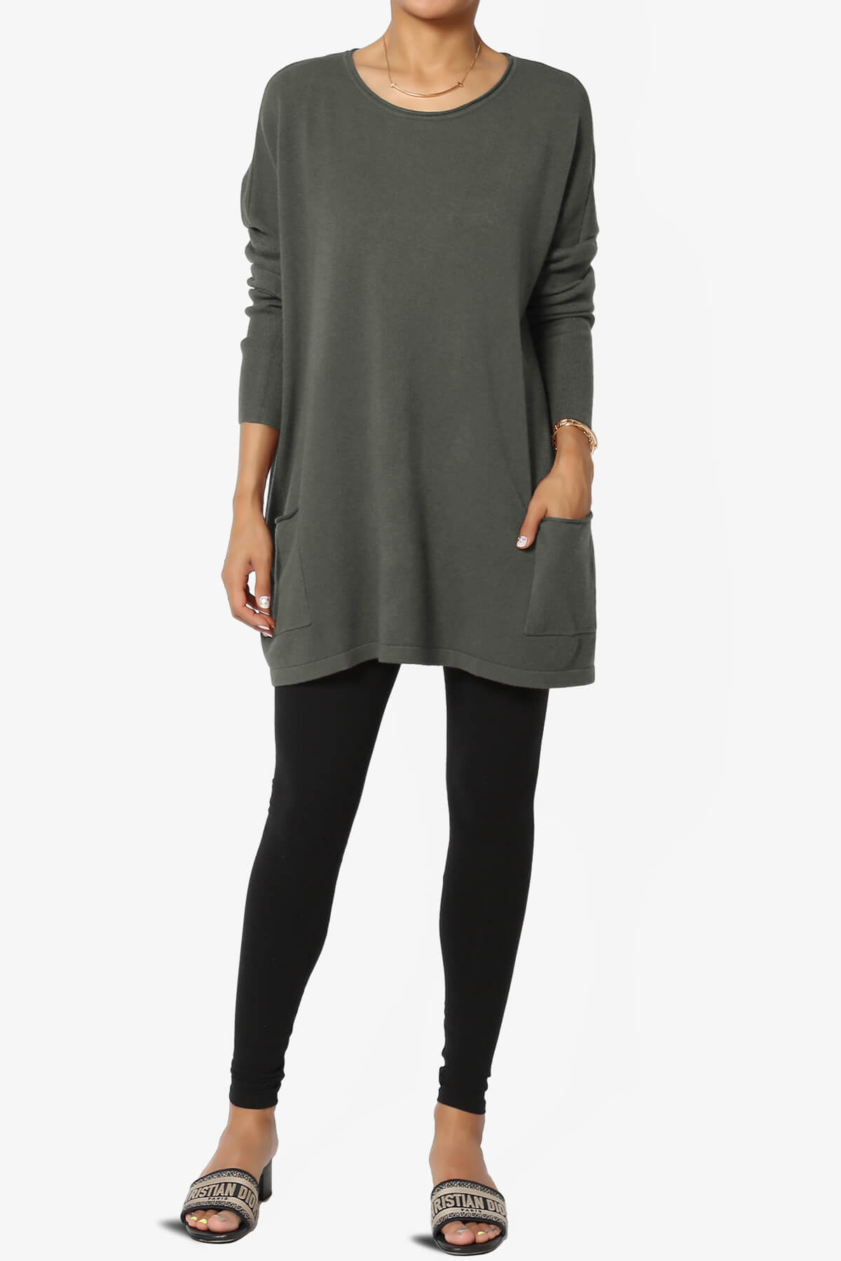 Brendi Super Soft Pocket Oversized Sweater ASH GREY_6