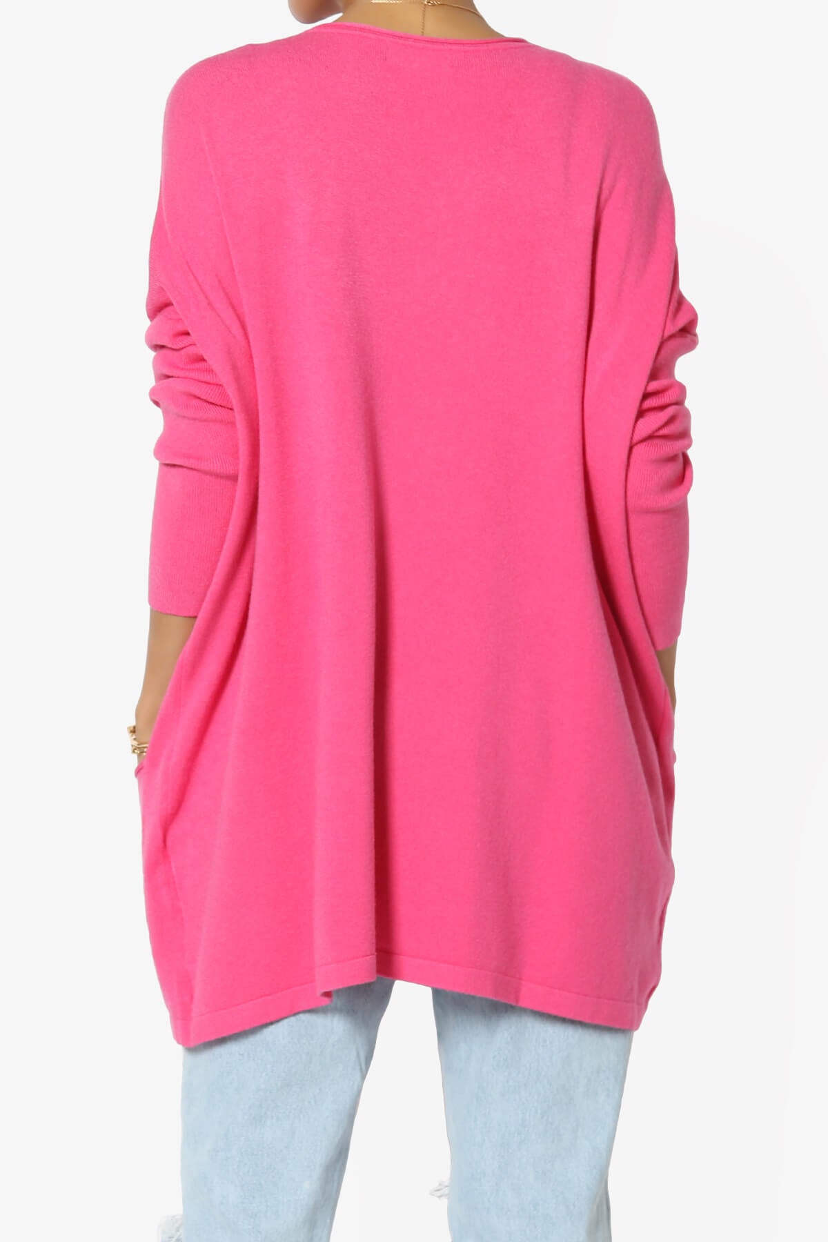 Brendi Super Soft Pocket Oversized Sweater FUCHSIA_2