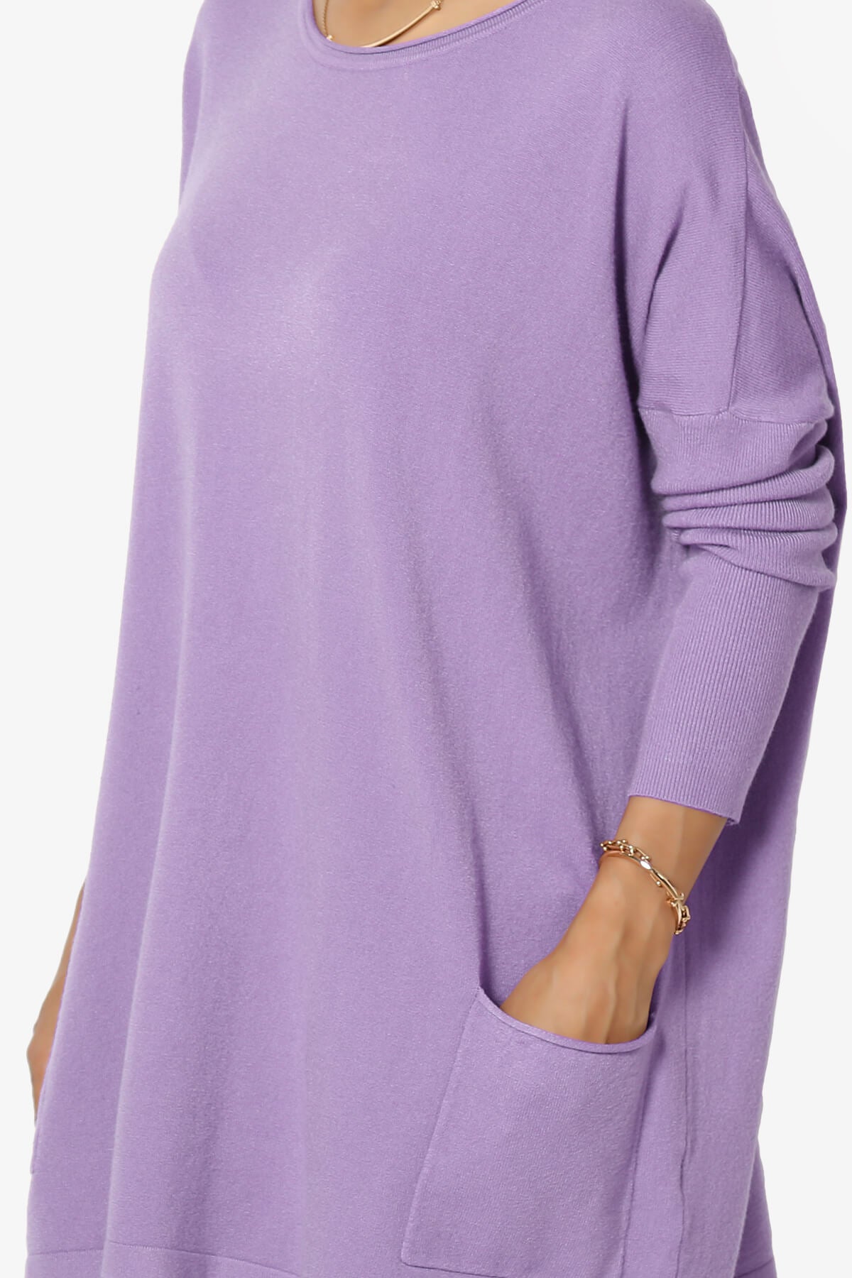 Brendi Super Soft Pocket Oversized Sweater LAVENDER_5