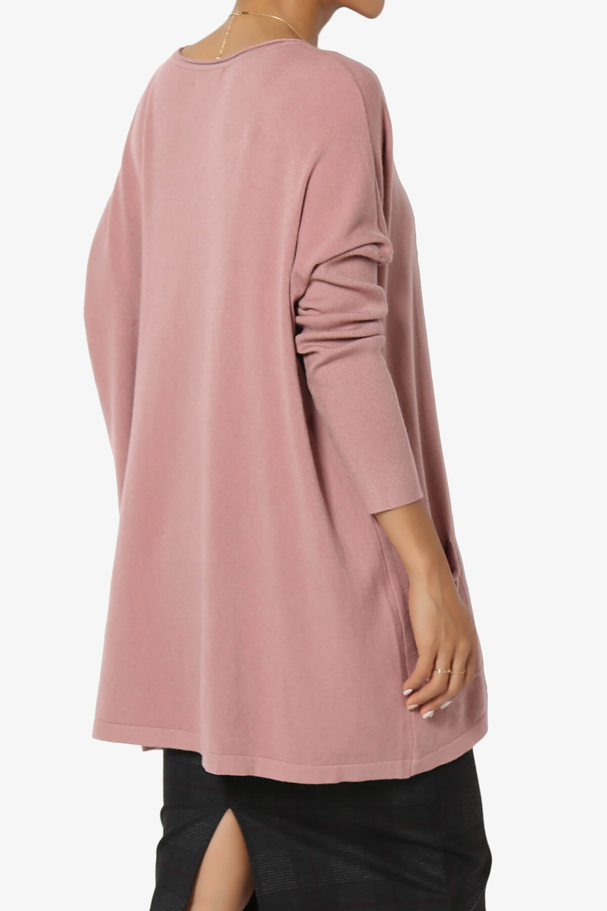 Brendi Super Soft Pocket Oversized Sweater LIGHT ROSE_4