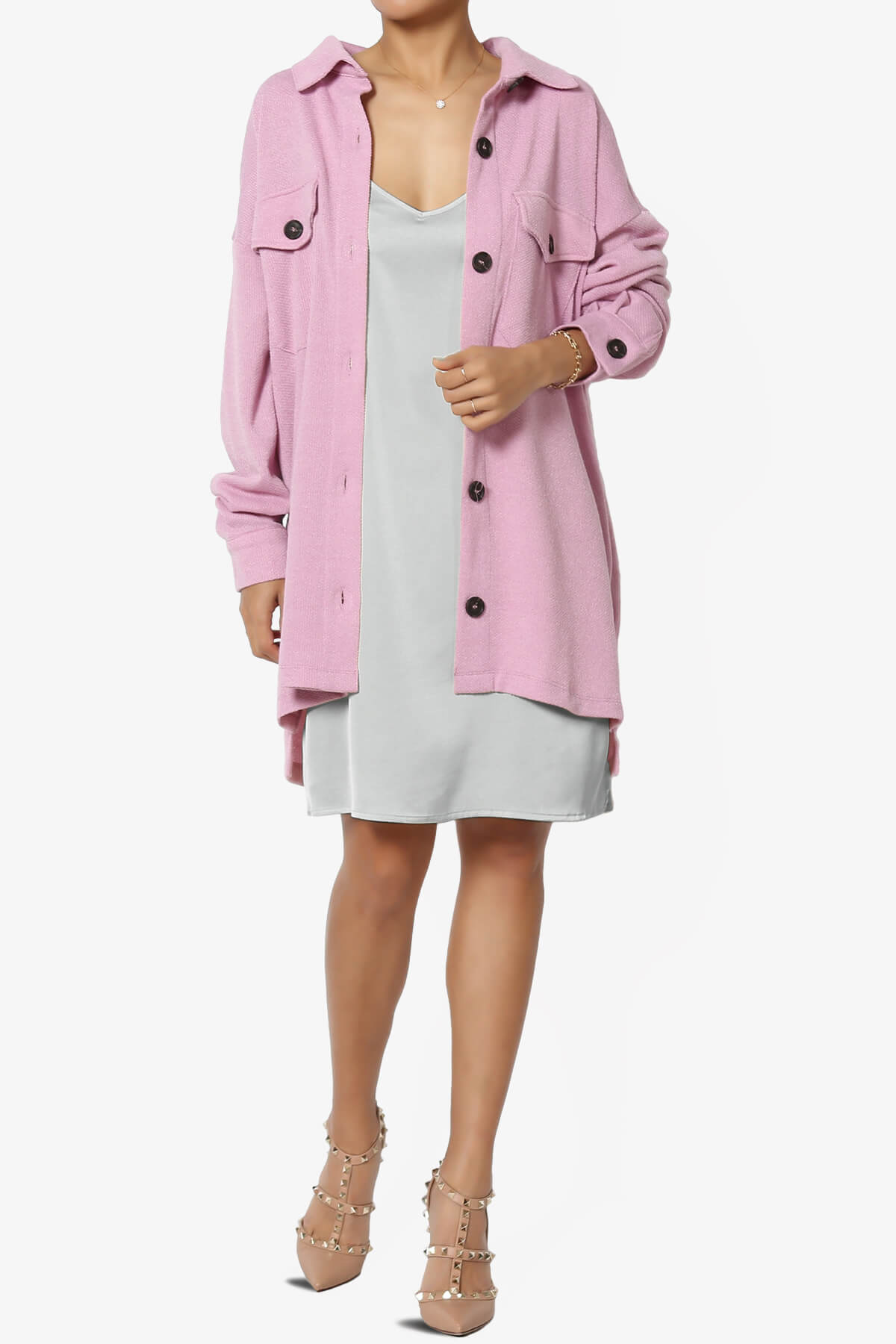 Brodiee Stretch Satin Charmeuse Slip Dress SILVER_6