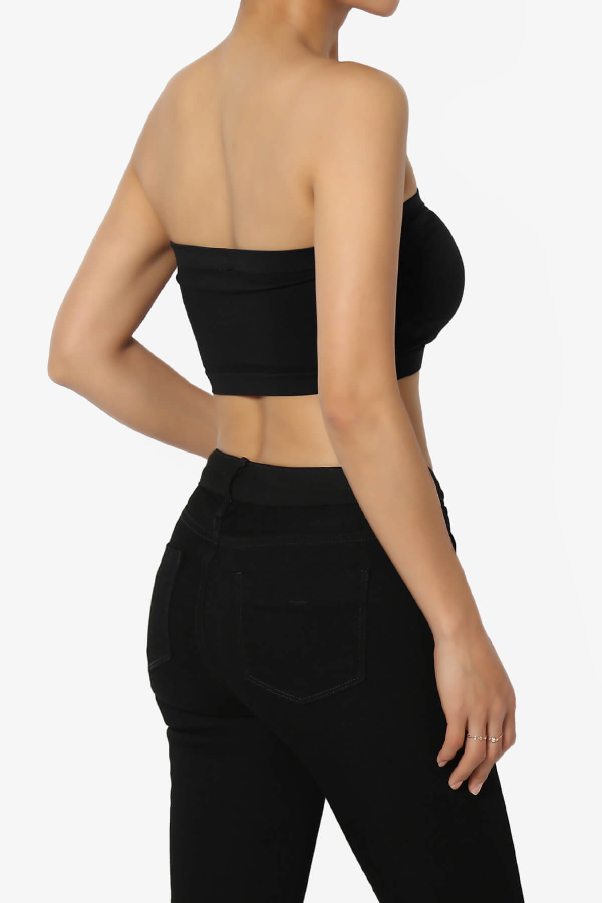 Candid Removable Pad Bandeau Bra Top BLACK_4