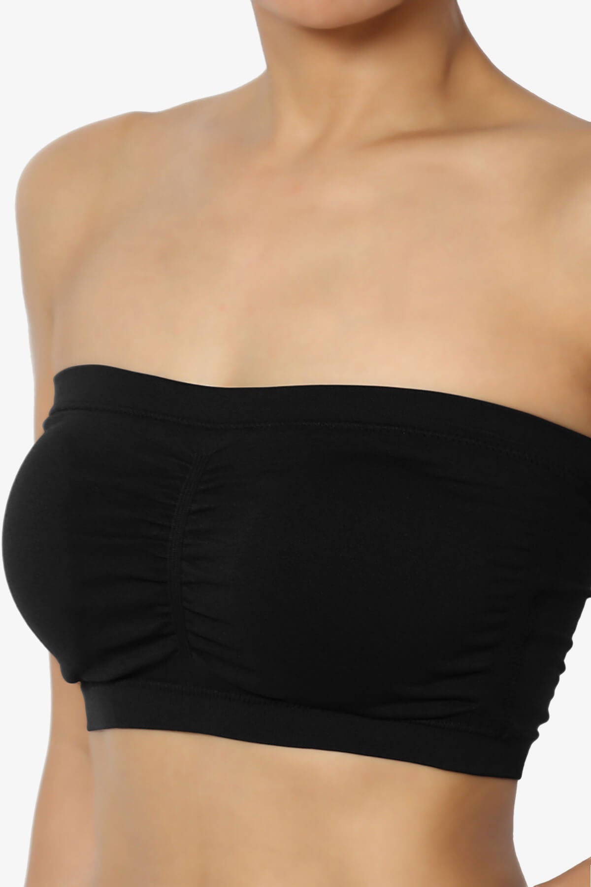 Candid Removable Pad Bandeau Bra Top BLACK_5