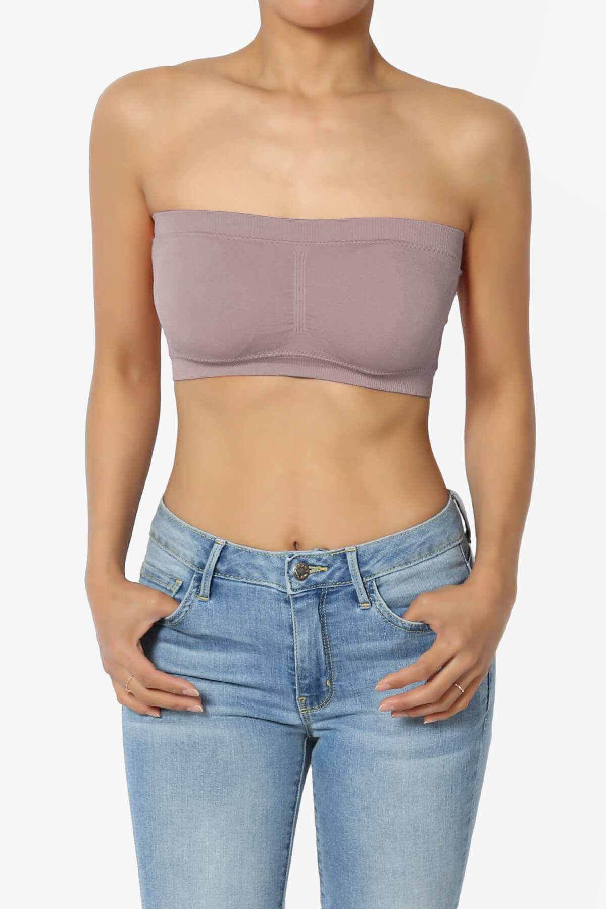 Candid Removable Pad Bandeau Bra Top DUSTY MAUVE_1