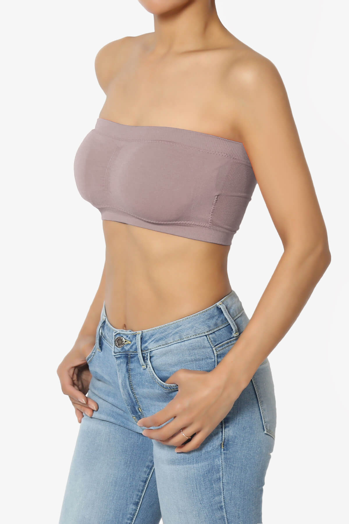 Candid Removable Pad Bandeau Bra Top DUSTY MAUVE_3