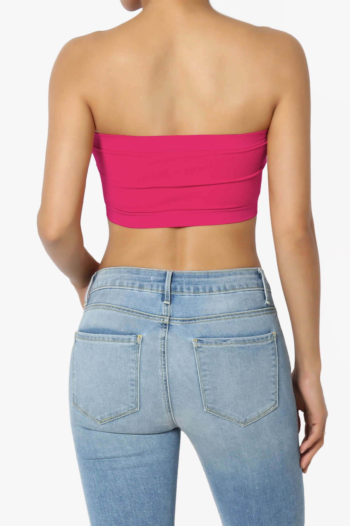 Candid Removable Pad Bandeau Bra Top FUCHSIA_2