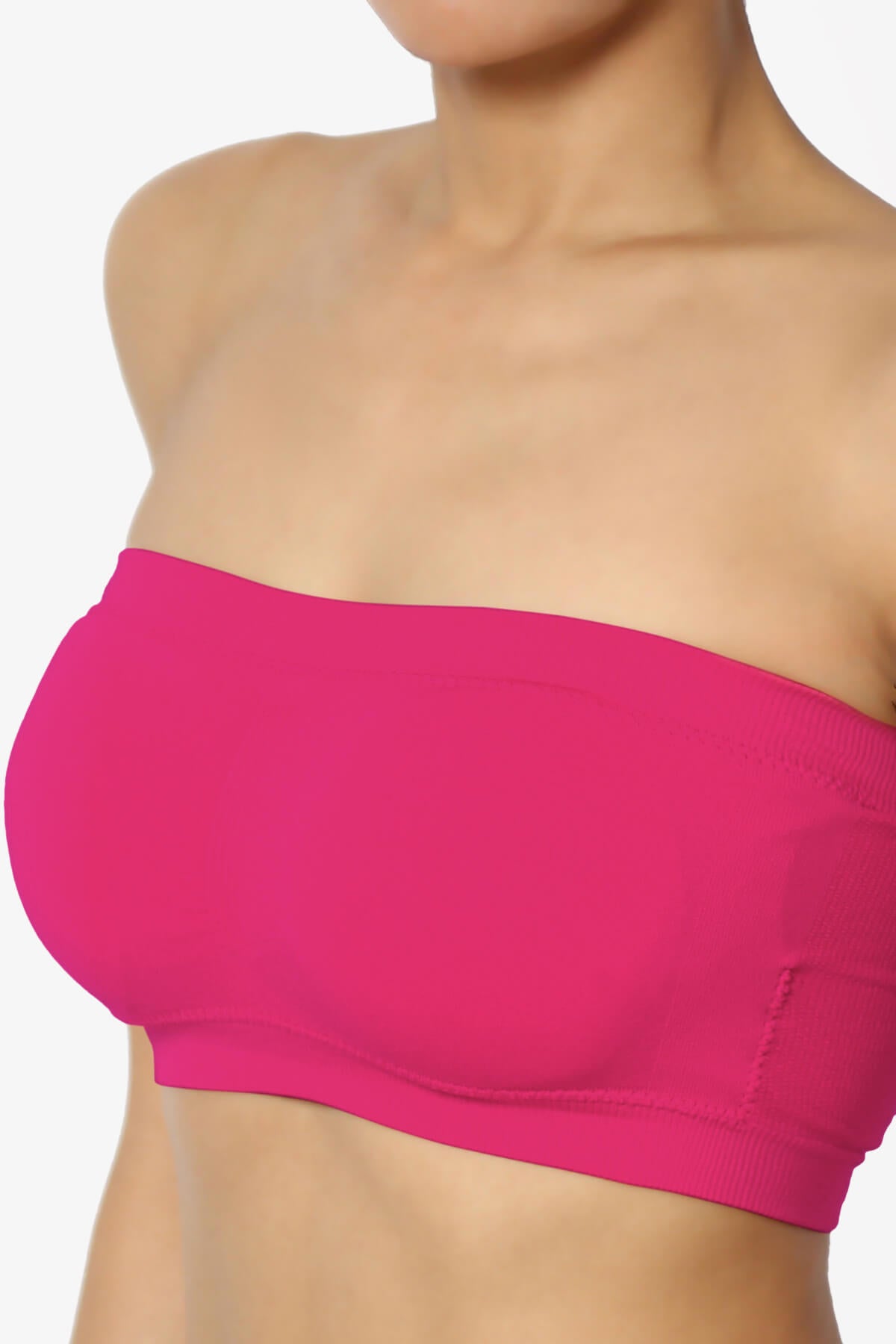 Candid Removable Pad Bandeau Bra Top FUCHSIA_5