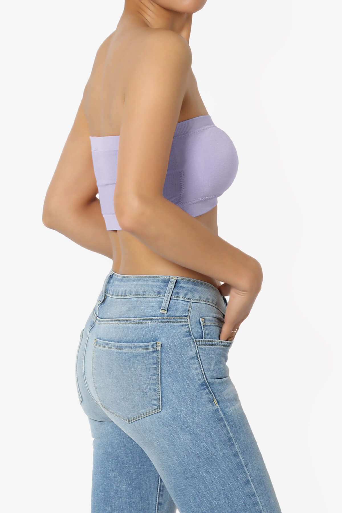 Candid Removable Pad Bandeau Bra Top LAVENDER_4