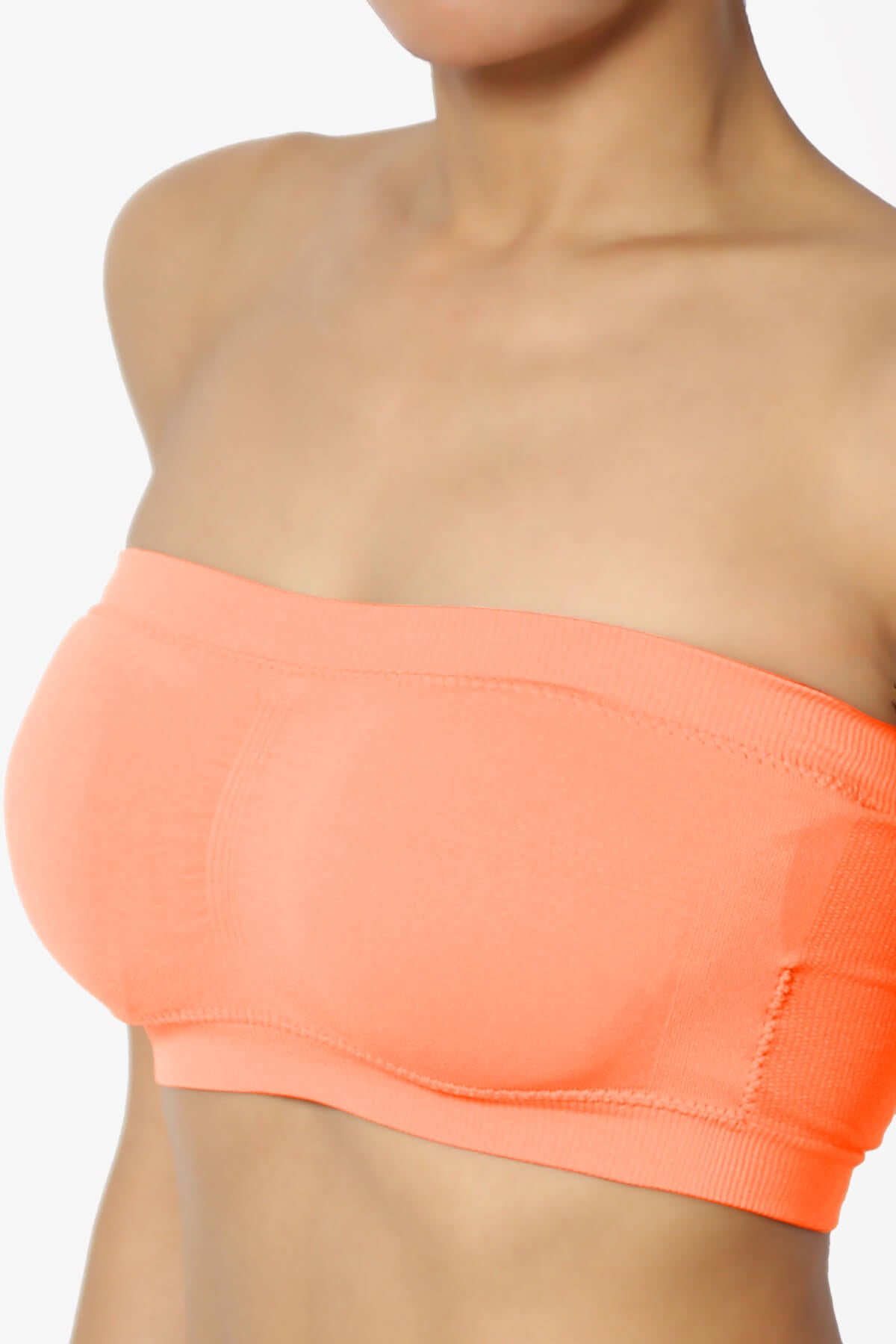 Candid Removable Pad Bandeau Bra Top NEON ORANGE_5