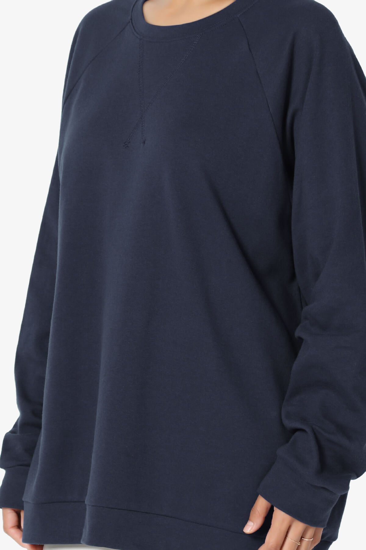 Carlene Cotton Raglan Sleeve Pullover Top NAVY_5