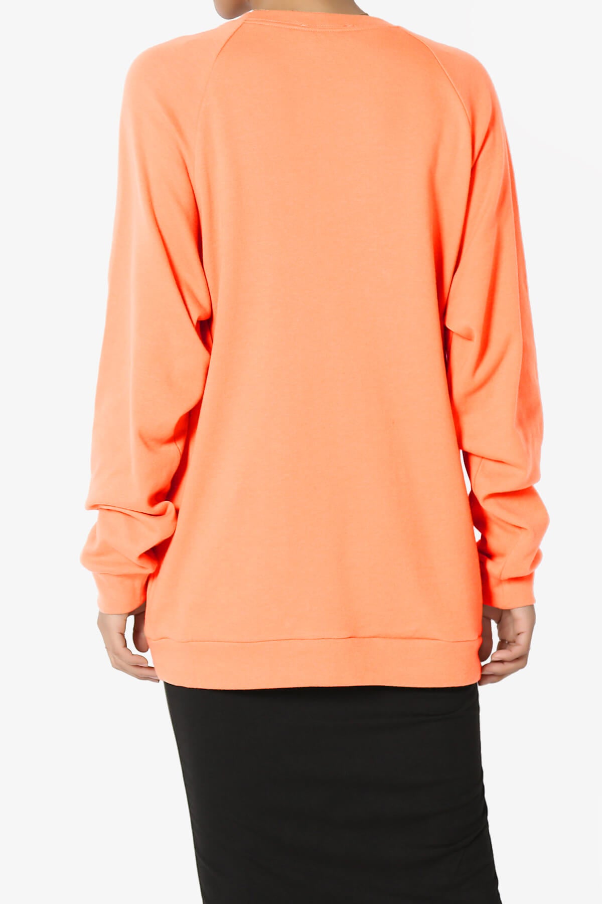 Carlene Cotton Raglan Sleeve Pullover Top NEON CORAL_2