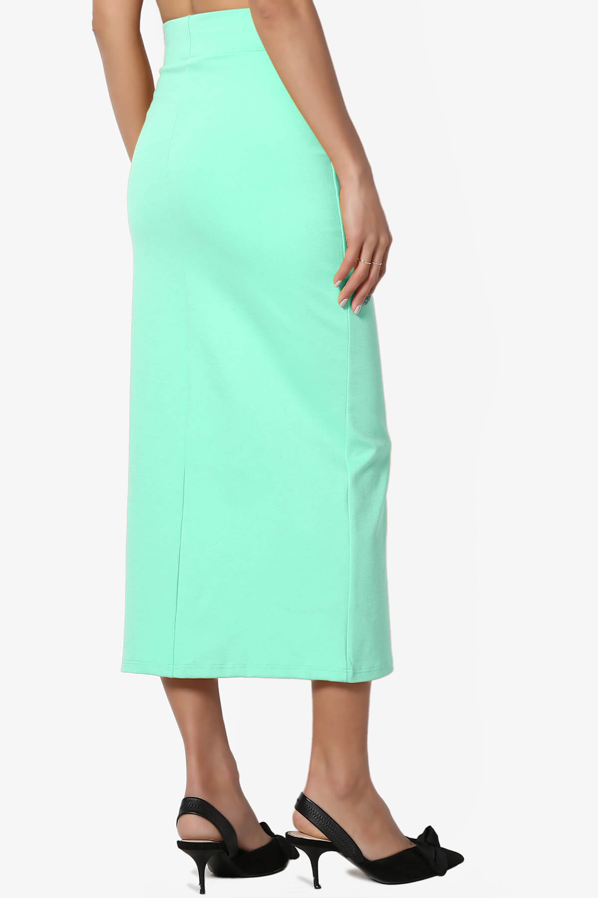 Carleta Mid Calf Pencil Skirt AQUA_4