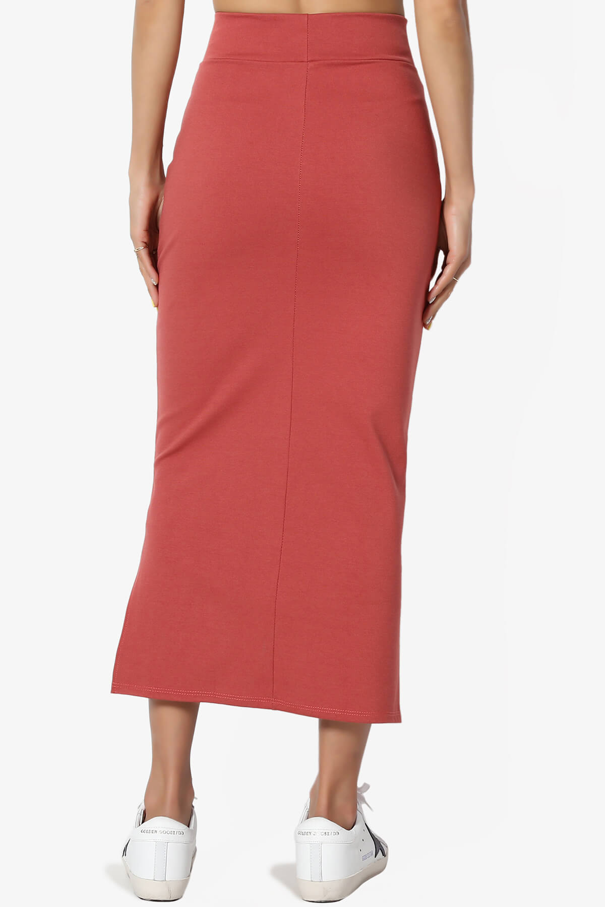 Carleta Mid Calf Pencil Skirt BRICK_2