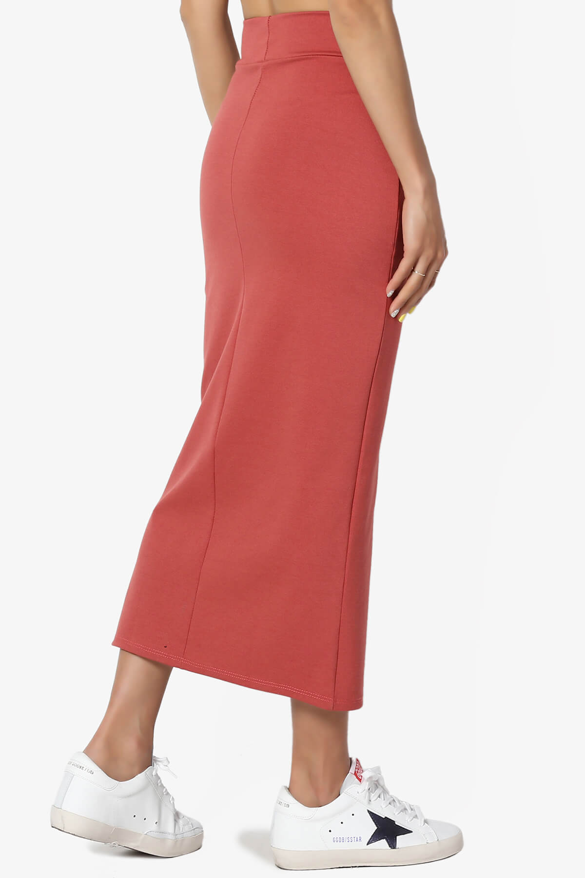 Carleta Mid Calf Pencil Skirt BRICK_4