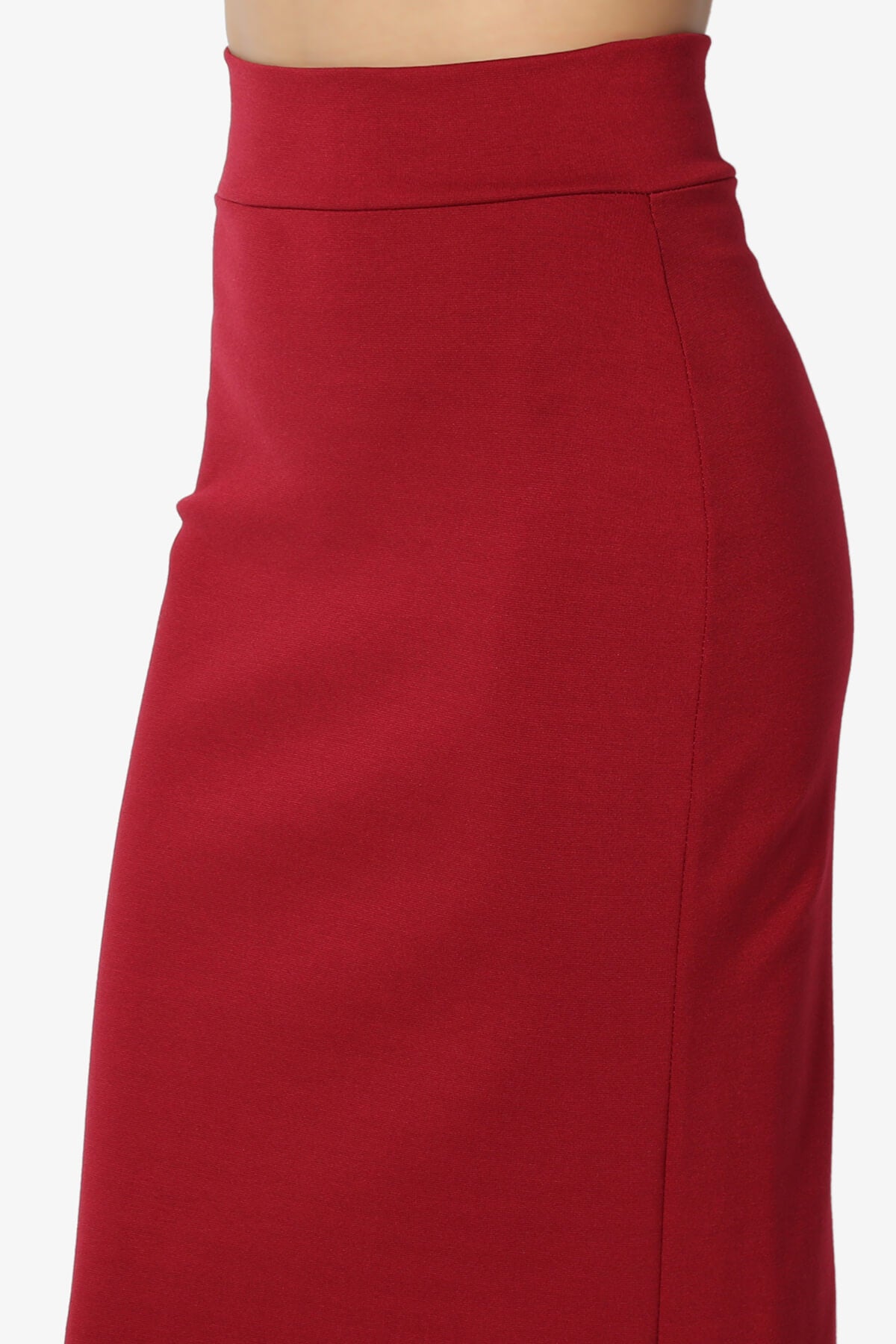 Carleta Mid Calf Pencil Skirt BURGUNDY_5