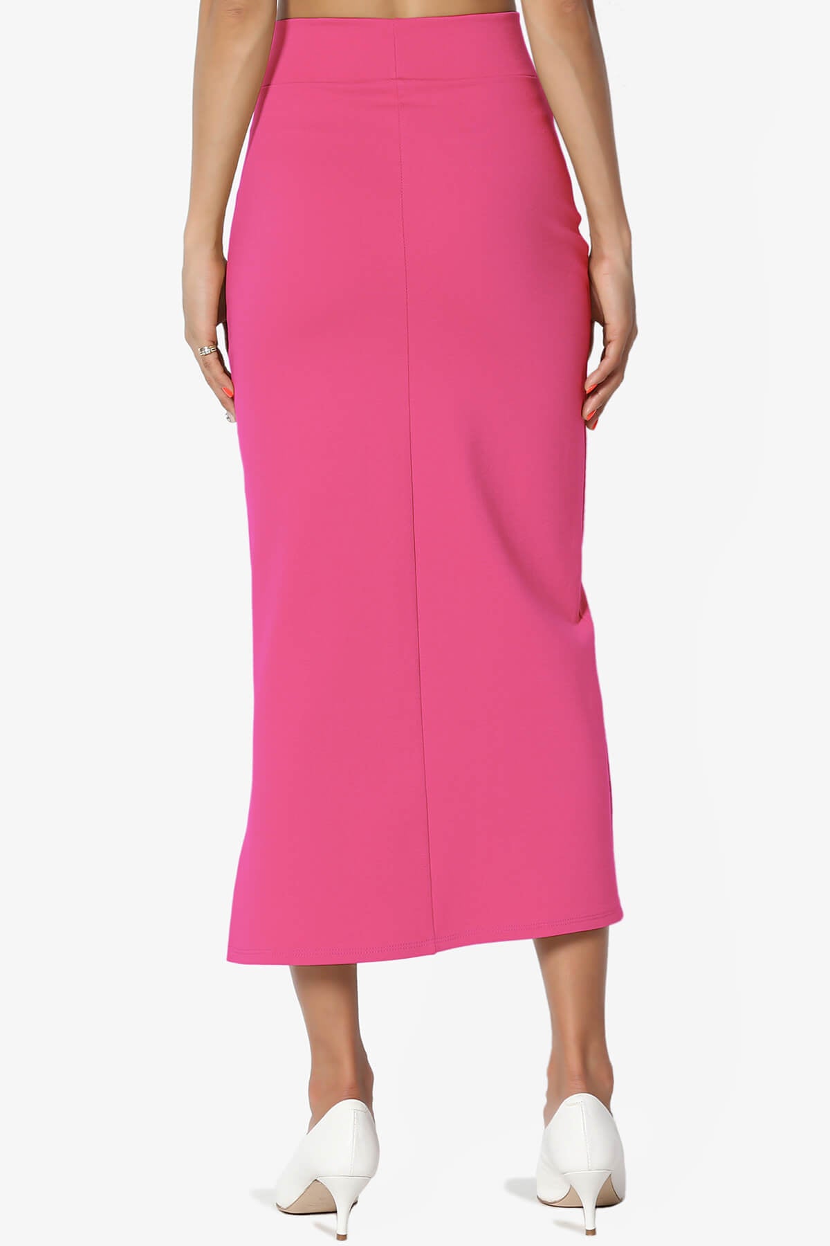 Carleta Mid Calf Pencil Skirt FUCHSIA_2