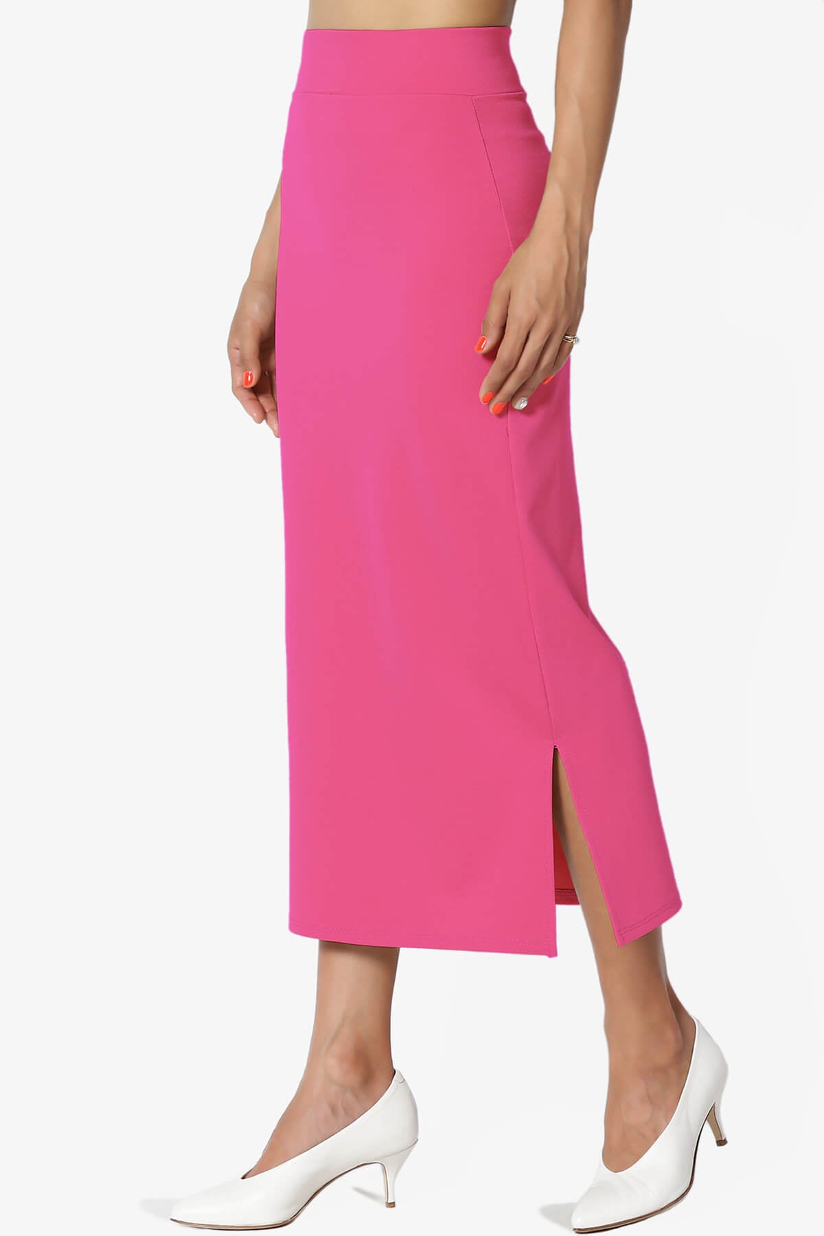 Carleta Mid Calf Pencil Skirt FUCHSIA_3