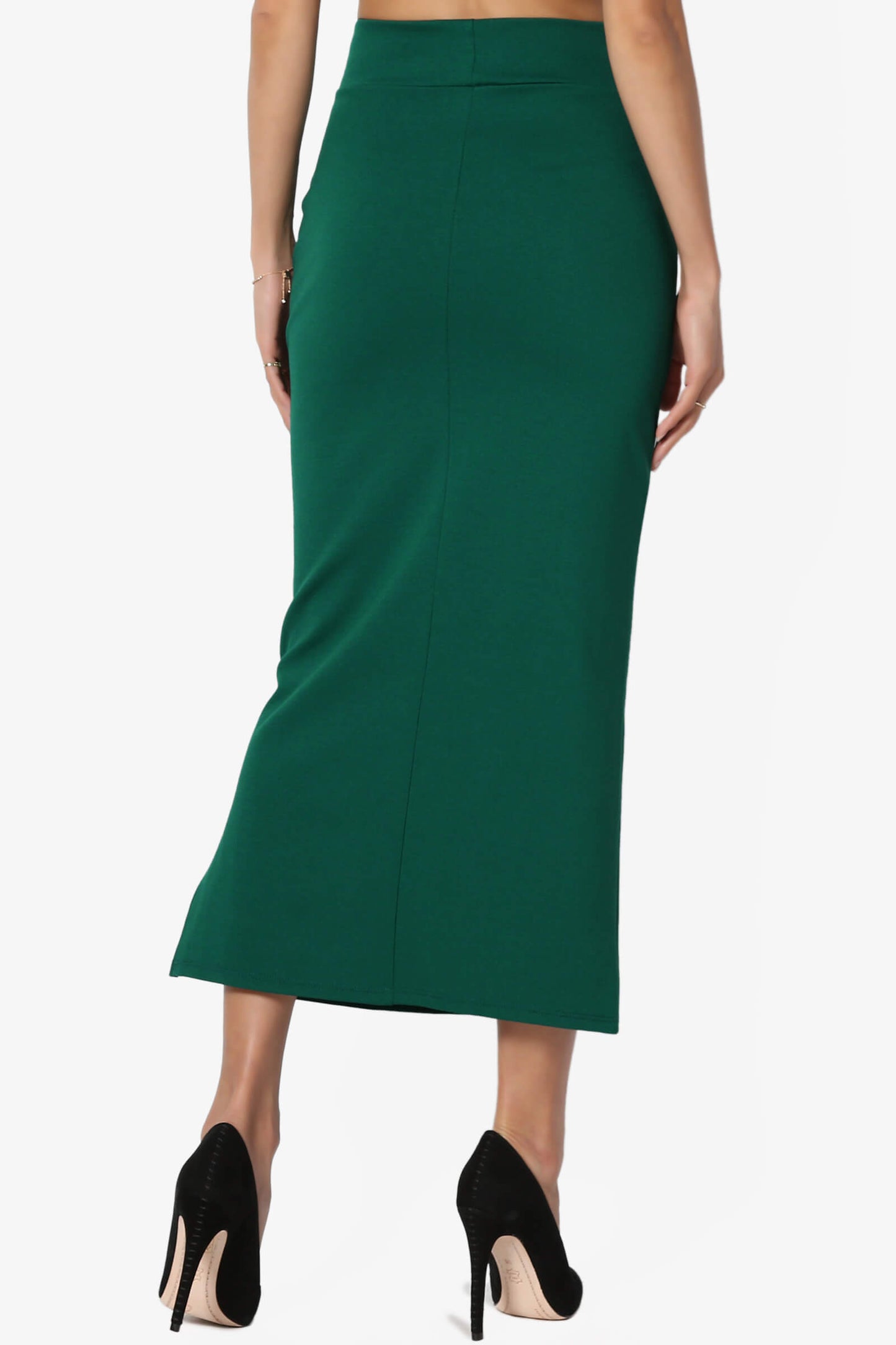 Carleta Mid Calf Pencil Skirt HUNTER GREEN_2