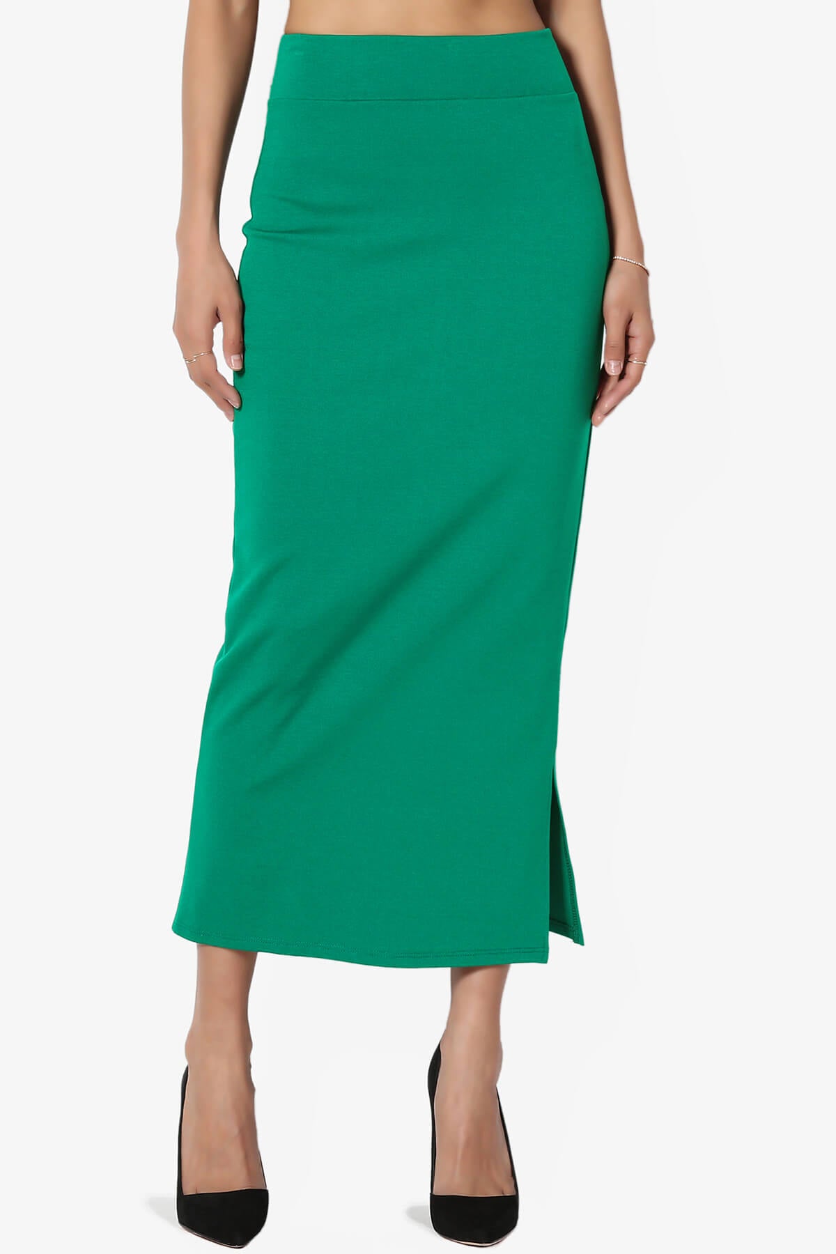 Carleta Mid Calf Pencil Skirt KELLY GREEN_1