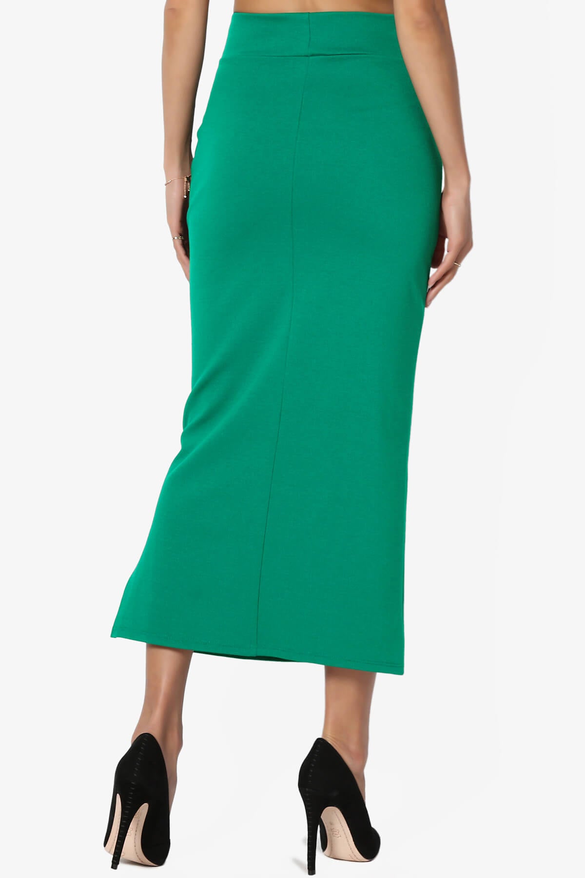 Carleta Mid Calf Pencil Skirt KELLY GREEN_2