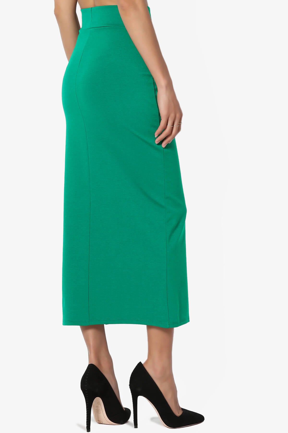 Carleta Mid Calf Pencil Skirt KELLY GREEN_4
