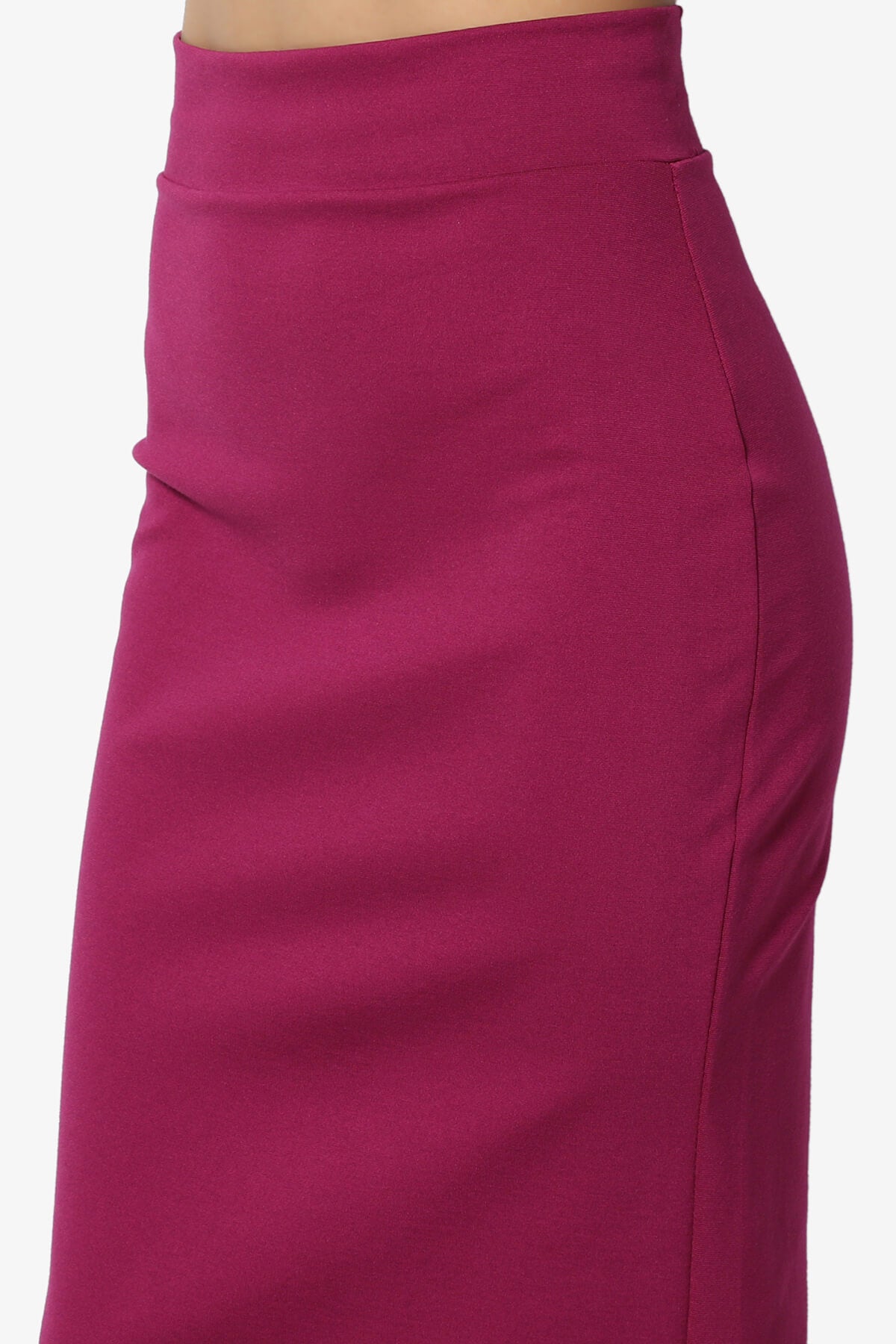 Carleta Mid Calf Pencil Skirt MAGENTA_5