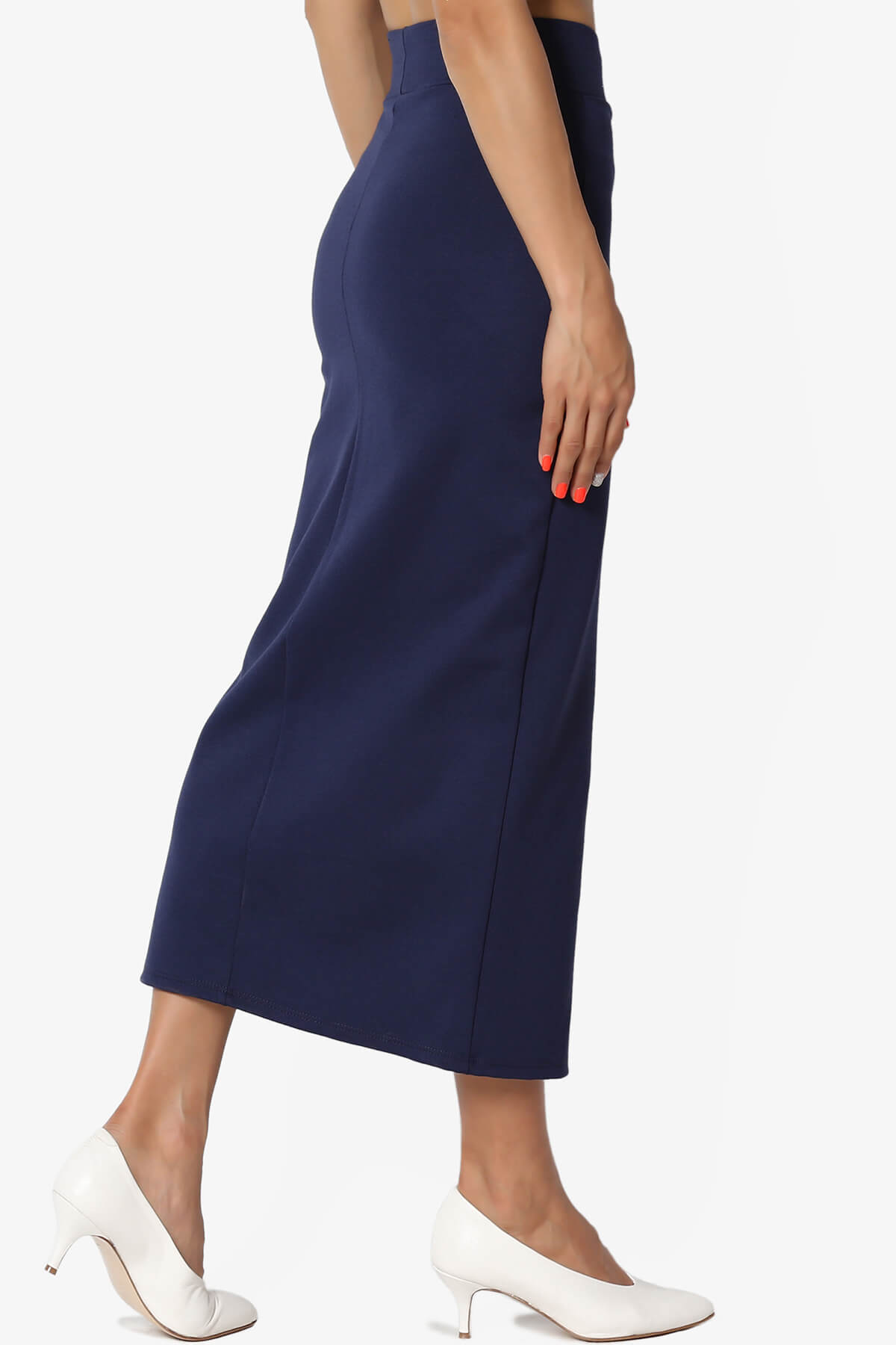 Carleta Mid Calf Pencil Skirt NAVY_4