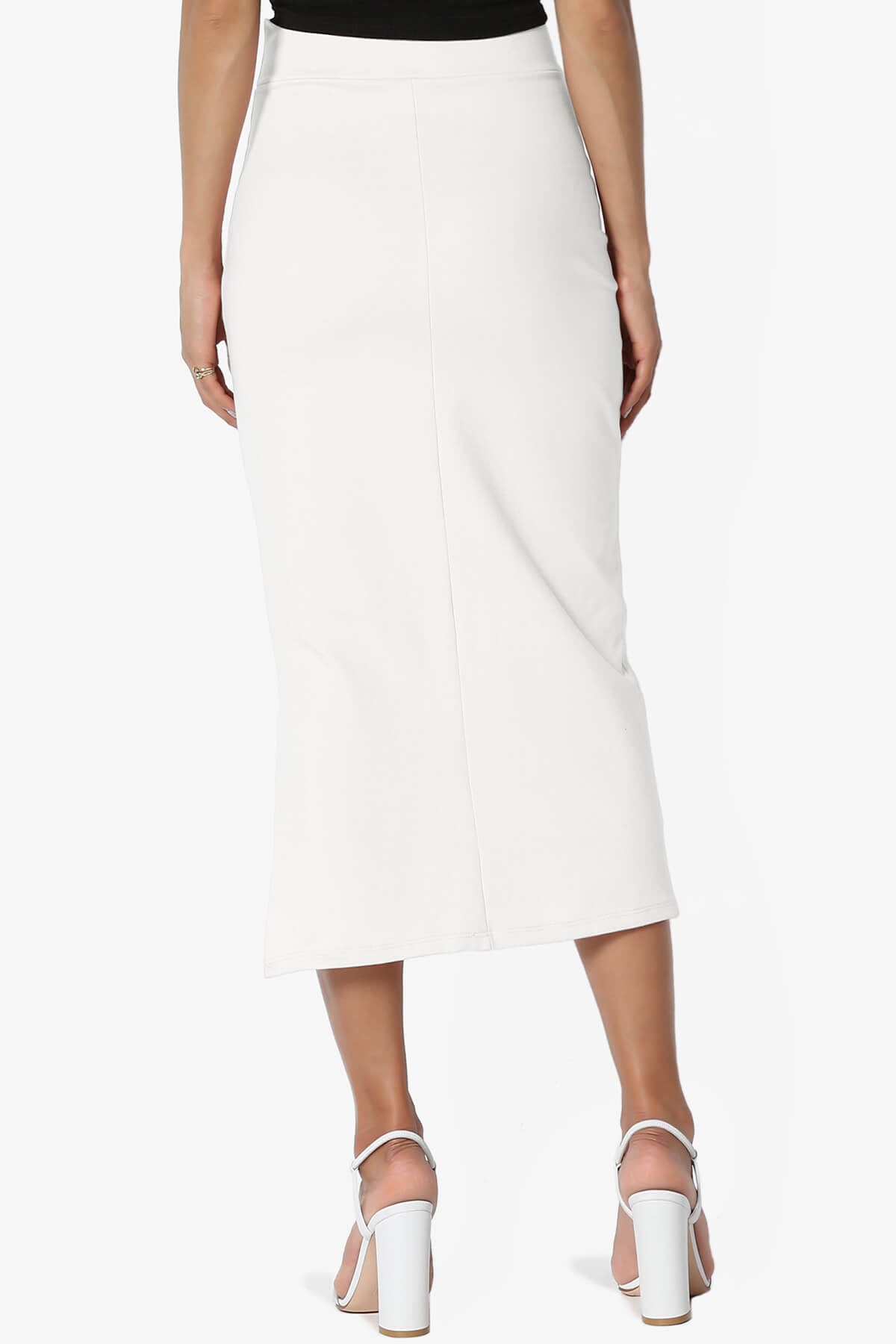 Carleta Mid Calf Pencil Skirt OFF WHITE_2