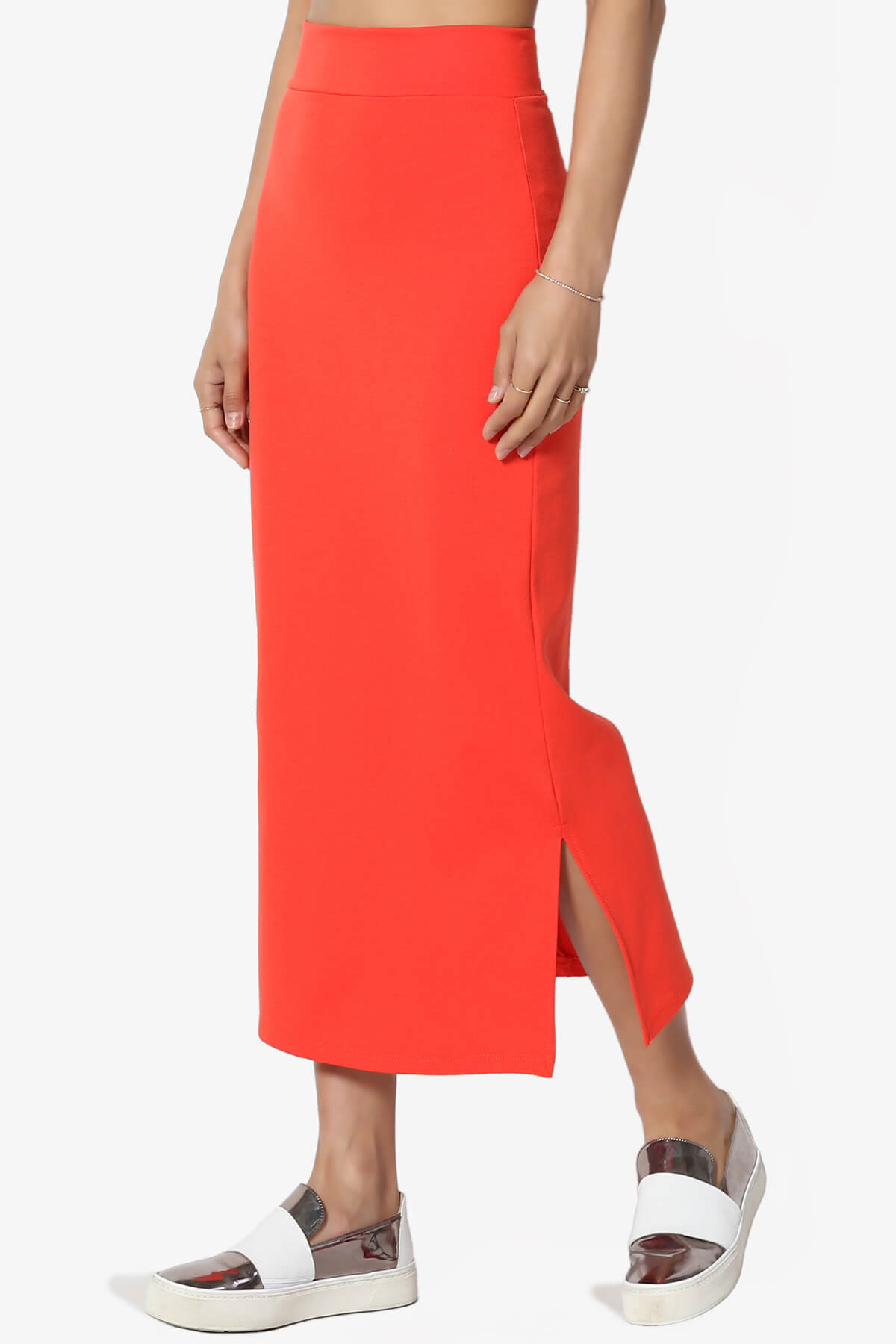 Carleta Mid Calf Pencil Skirt ORANGE_3